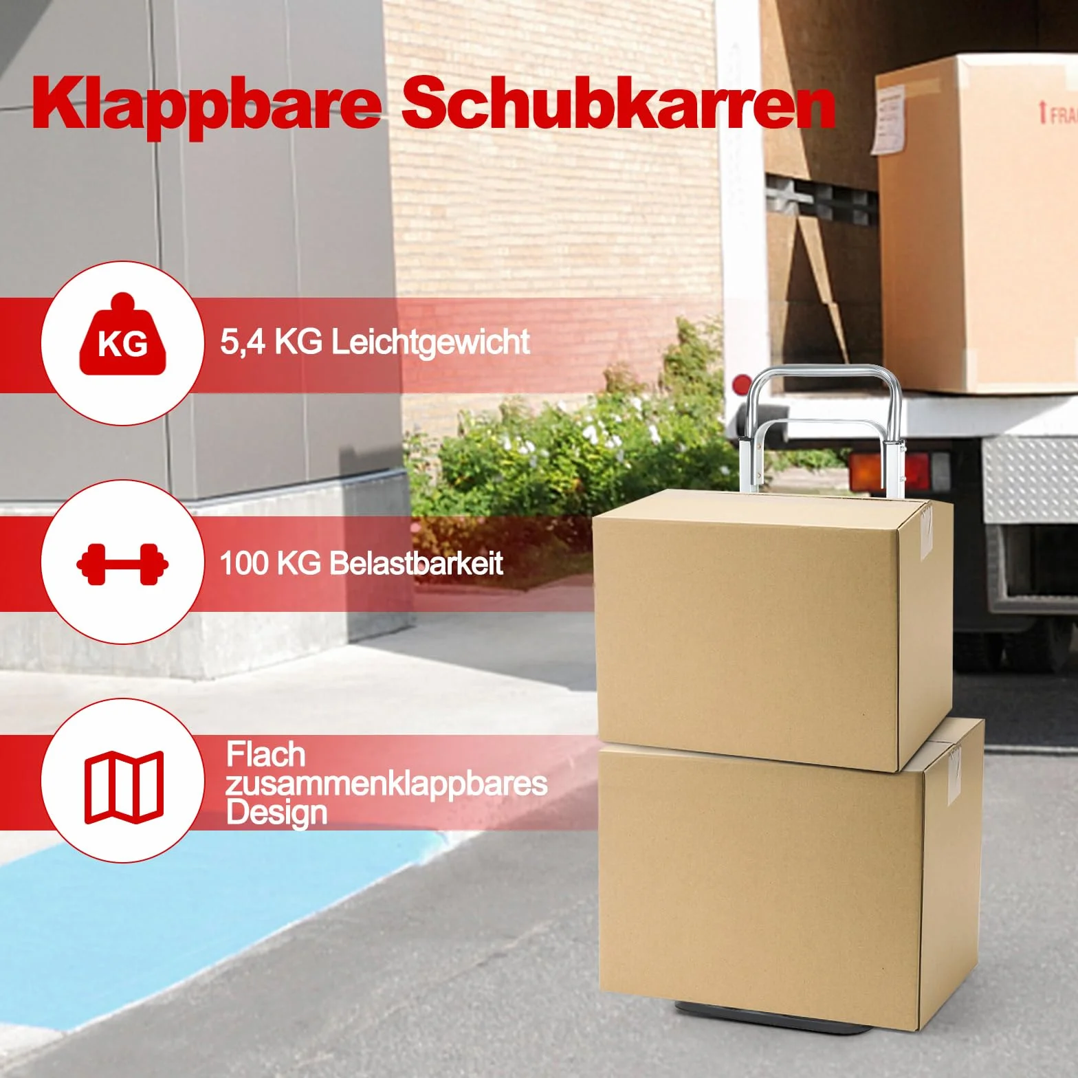 COSTWAY Wózek transportowy składany, wózek transportowy z uchwytem teleskopowym i składaną powierzchnią ładunkową, obciążenie do 100 kg, aluminiowy wózek ręczny, do domu, ogrodu, magazynu