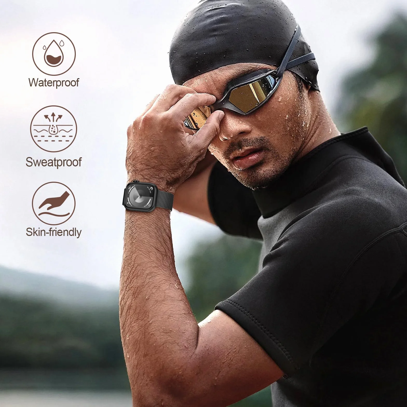 Pasek kompatybilny z paskiem Apple Watch 40 mm 38 mm 41 mm 42 mm 44 mm 45 mm 46 mm 49 mm mężczyźni kobiety ulepszona klamra magnetyczna Milano paski do zegarków iWatch SE Series 11, 10, 9, 8, 7, 6, 5