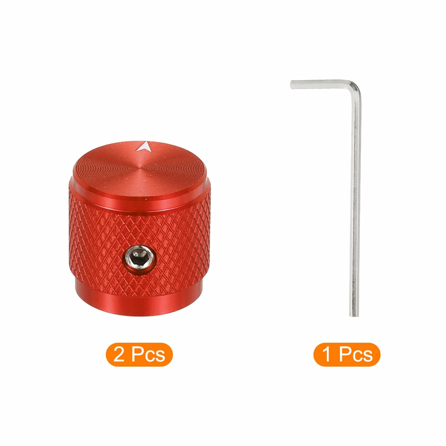QUARKZMAN 2 sztuki aluminiowych pokrętła potencjometru, 1/4" (6 mm) uniwersalny regulator głośności przyciski ze wskaźnikiem strzałek do gitary, 5/8" czerwone