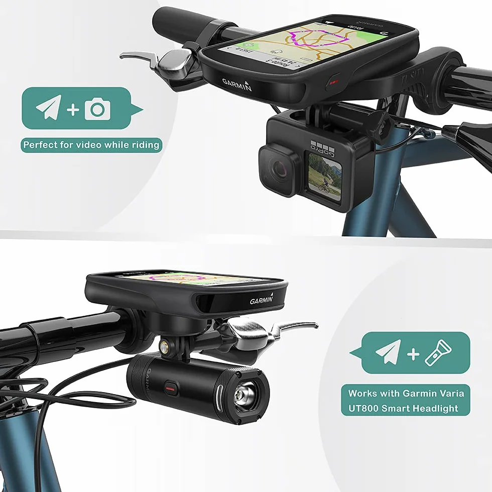 TUSITA Przedni Uchwyt Kompatybilny z Garmin Bike GPS Computer,XOSS G/G+,iGPSPORT GPS - Rowerowe Kierownica 25,4 mm 31,8 mm Uchwyt na światło Uchwyt Kamery - Rower Combo Rozszerzone Mocowanie Szosowe