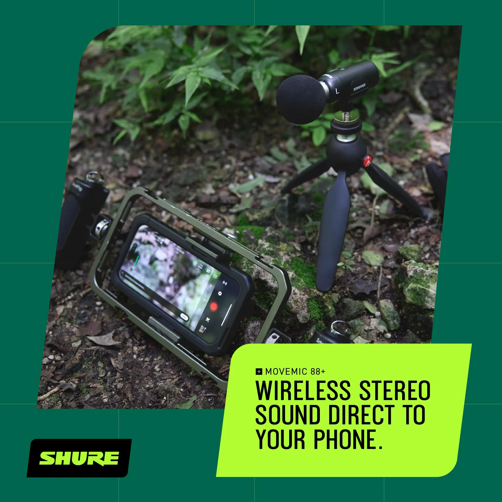 Shure Zestaw Bezprzewodowy mikrofon MoveMic 88+ - pro rejestrator dźwięku do nagrywania filmów/wywiadów w terenie | kompatybilny z iOS/Android za pośrednictwem aplikacji MOTIV (MV88+W-KIT-Z6)