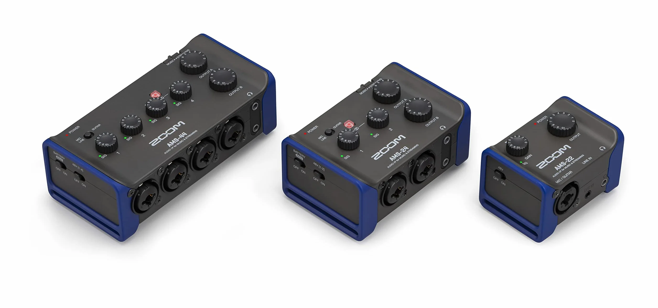 ZOOM AMS-22 Interfejs audio USB do produkcji muzycznej i transmisji na żywo – kompaktowy, mobilny i wszechstronny, 2 wejścia, idealny dla muzyków solowych