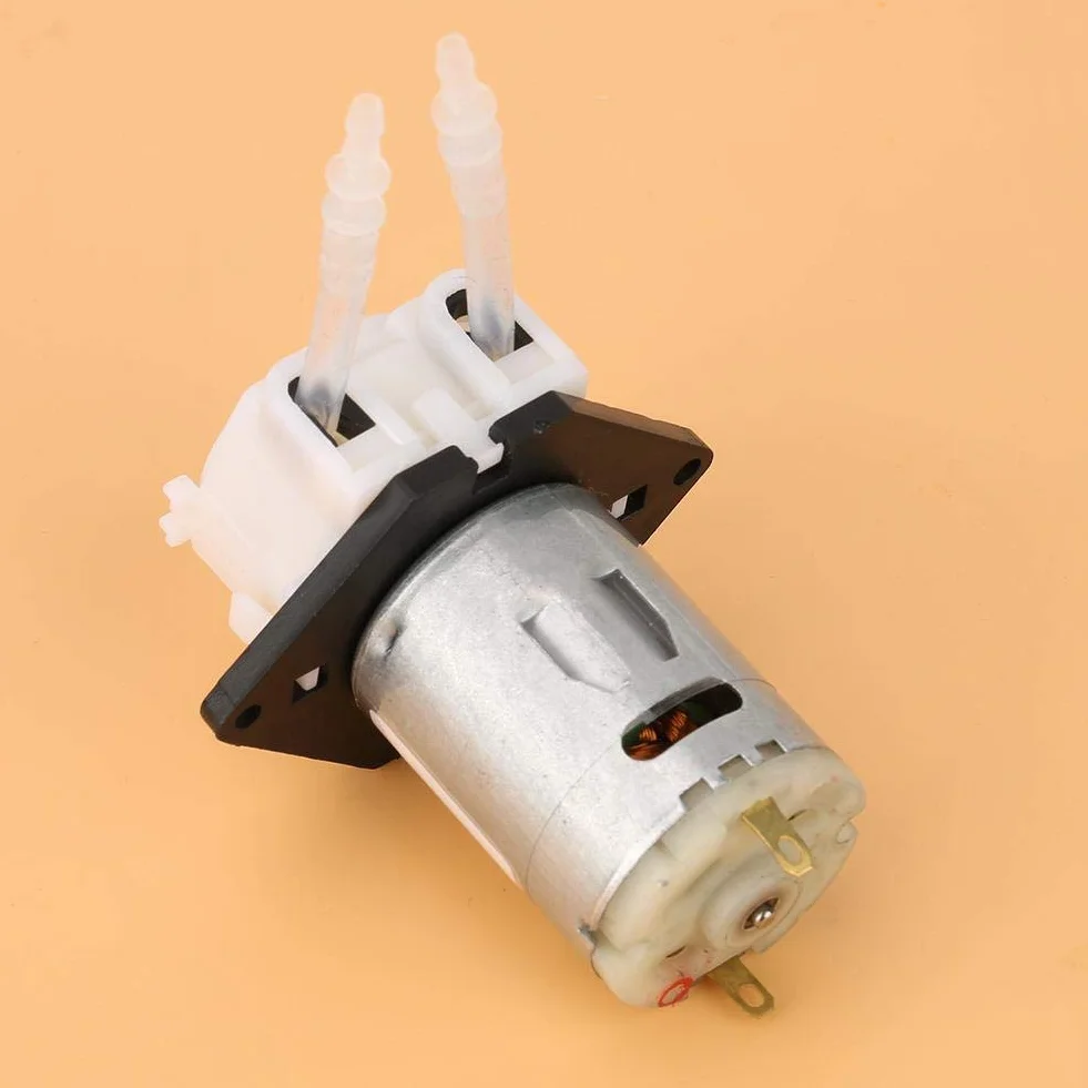 12 V Dc Mikrodozująca Pompa Perystaltyczna Głowica Dozująca Samozasysająca Perystaltyczna Pompa Cieczy (Diy) 2 * 4 Probówki Do Analizy Chemicznej W Laboratorium Akwariowym (Biała)