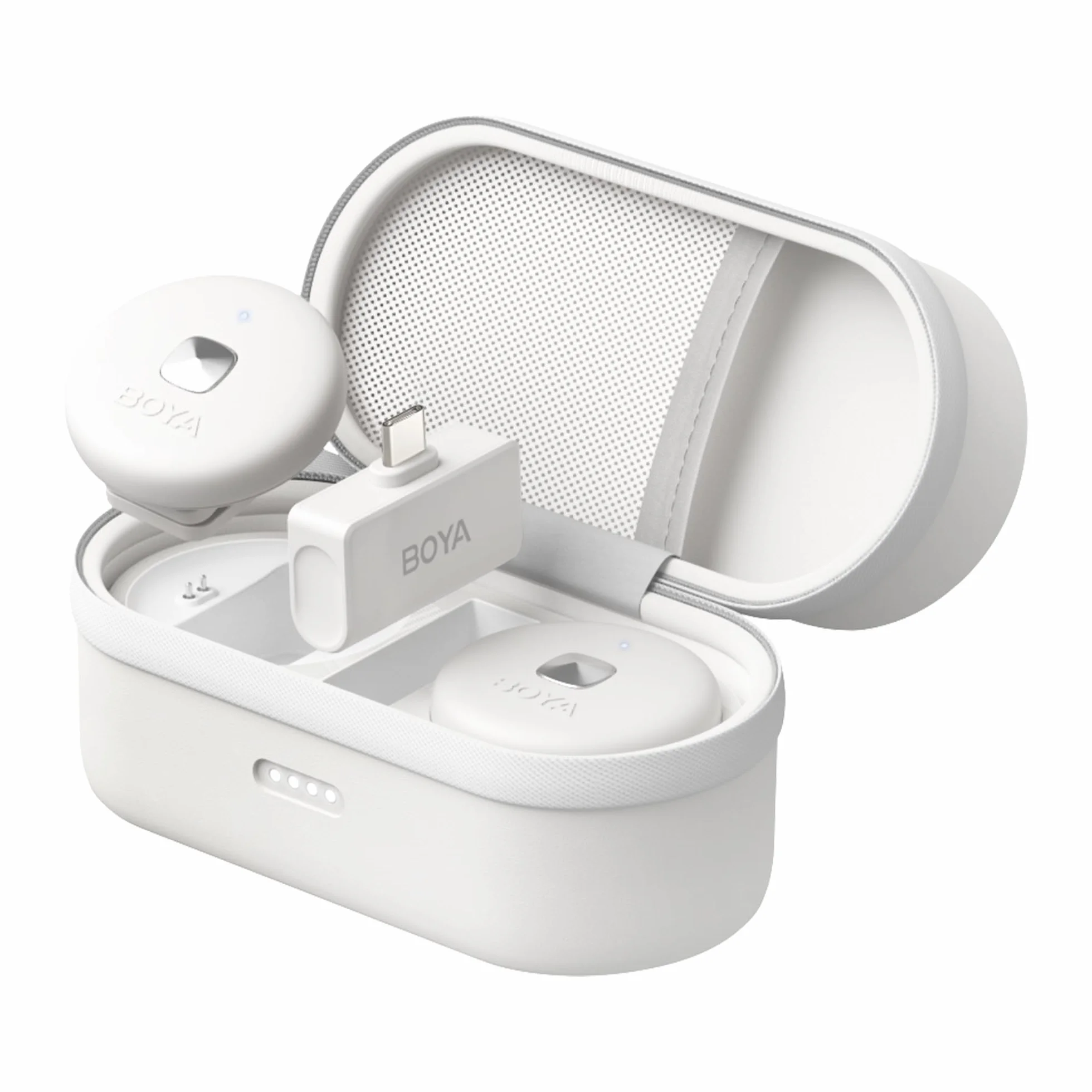 BOYA Omic-U-W bezprzewodowy mikrofon krawatowy do Androida/iPhone'a 15 / USB typu C, mini mikrofon, bezprzewodowy mikrofon z funkcjami wyciszenia i redukcji szumów, do nagrywania wideo, YouTube