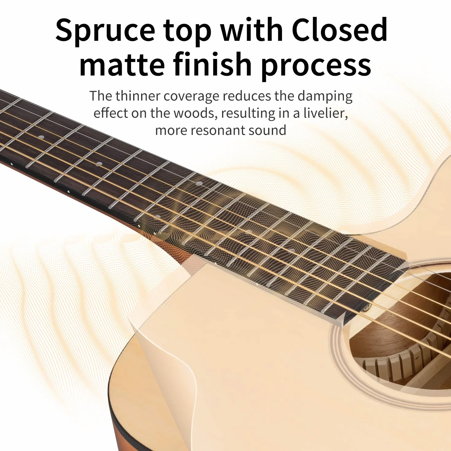 Donner Gitara akustyczna 4/4 pełny rozmiar 100 cm dreadnought zestaw z torbą capo kostki pasek