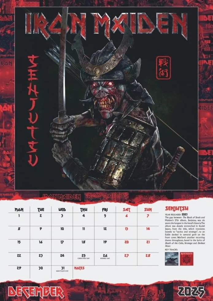 Iron Maiden Posterkalender 2025: Das war Ein Jahr mit Edward the Head für alle Fans der New Wave of British Heavy Metal. Wandkalender. 29,7 x 42 cm. Hochformat