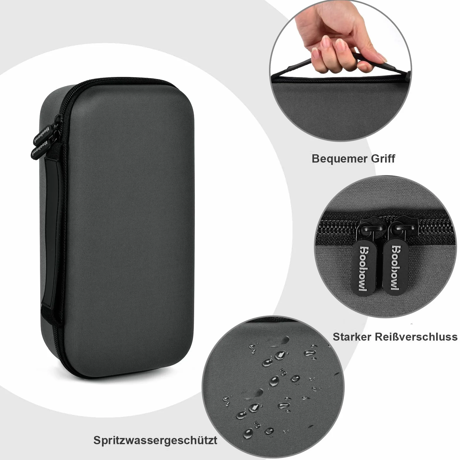 Boobowl Etui na mikrofon Bluetooth, kompatybilne z JBL PartyBox Wireless Mic J2X, przenośny mikrofon do wielokrotnego ładowania, odbiornika, adaptera (tylko torba), szary, przechowywanie