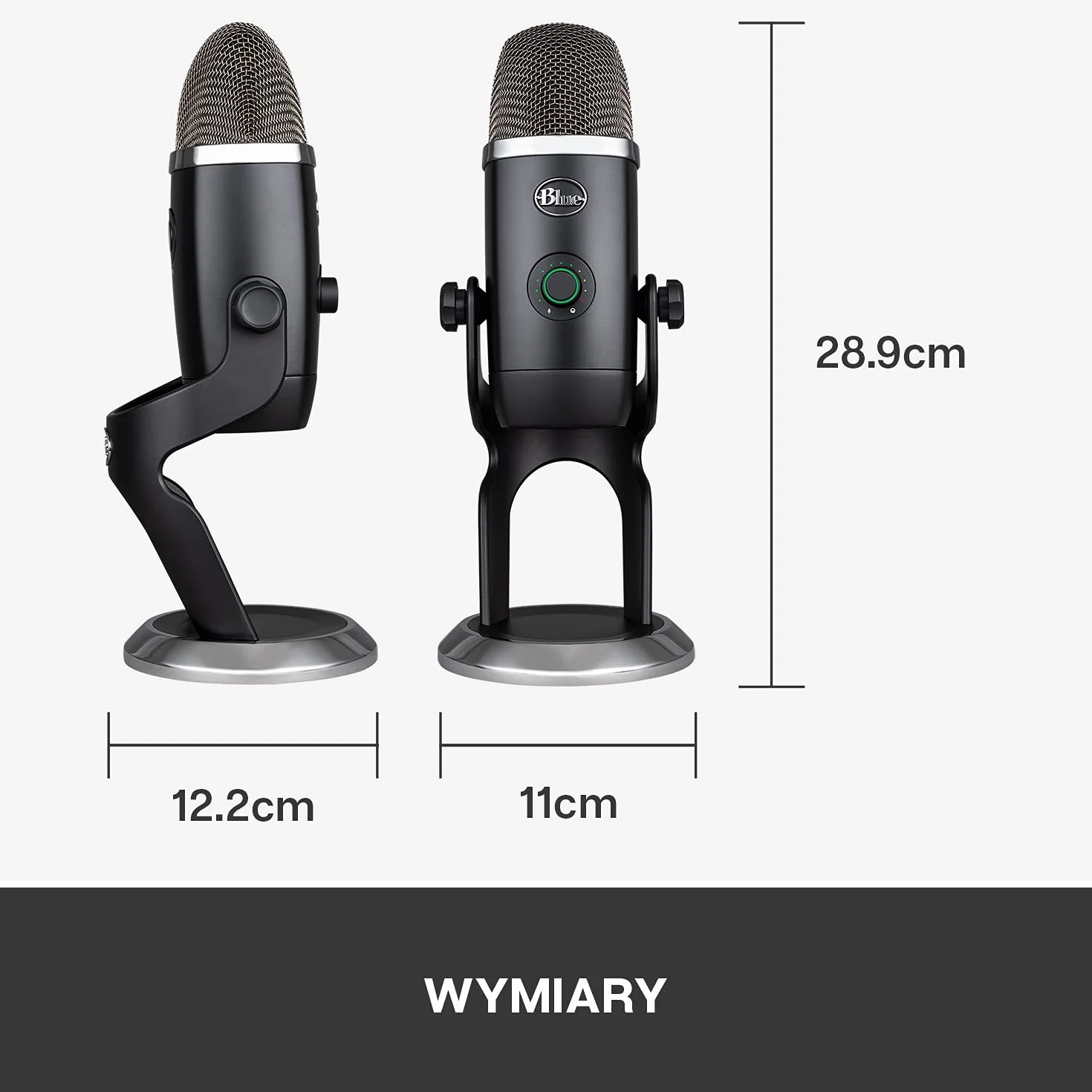Blue Yeti X Professional Mikrofon Kondensacyjny USB do PC, Mac, Gamingu, Nagrywania, Streamingu, Podcastów na PC, Mikrofon z Funkcją High-Res Metering, Oświetleniem LED, Efekty Blue VO!CE - Czarny