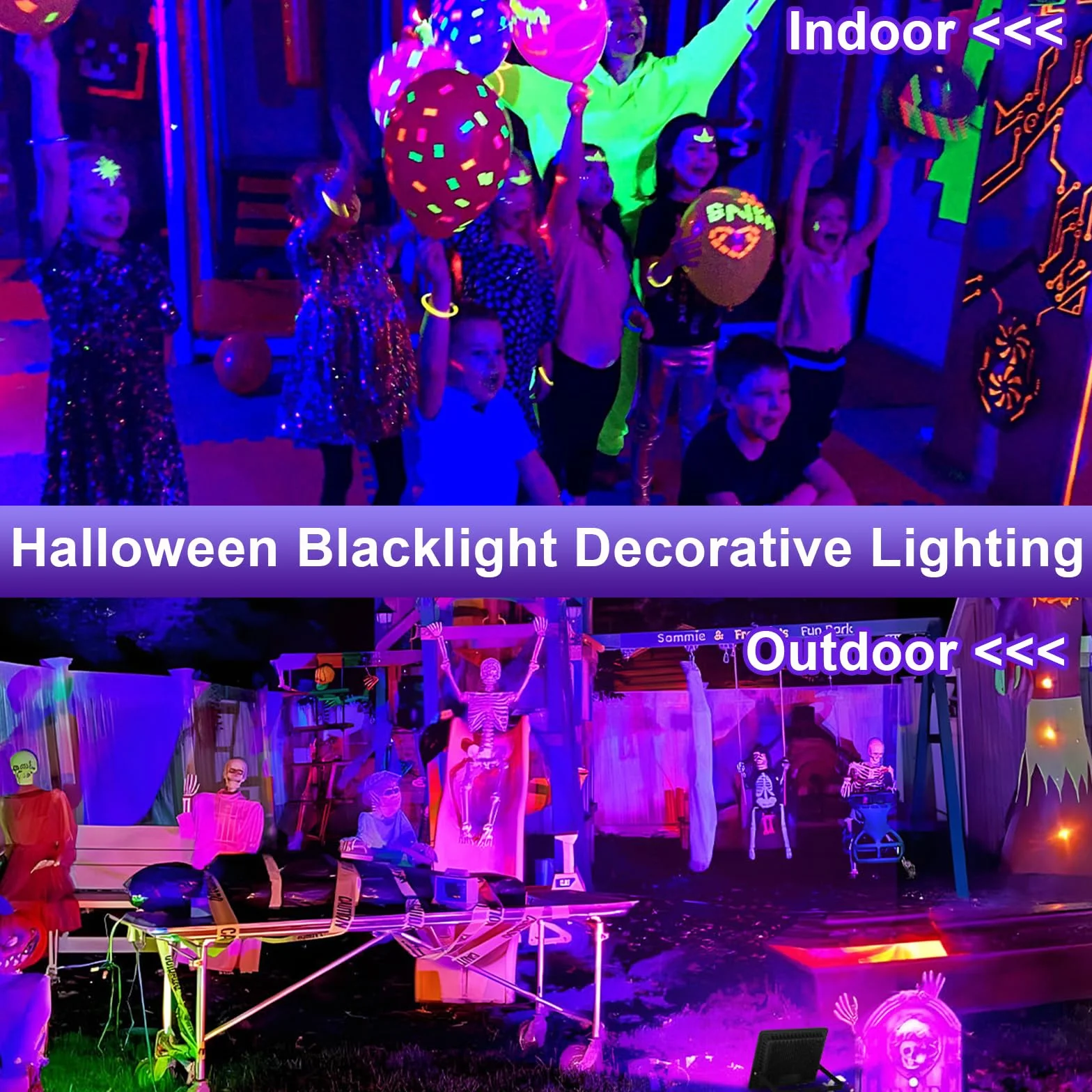 Czarny reflektor LED 150W, Indmird czarna lampa IP66 wodoodporny reflektor UV z przełącznikiem wtykowym, światło imprezowe UV 395-400nm do dekoracji imprez Halloween akwarium bar neonowe kolory