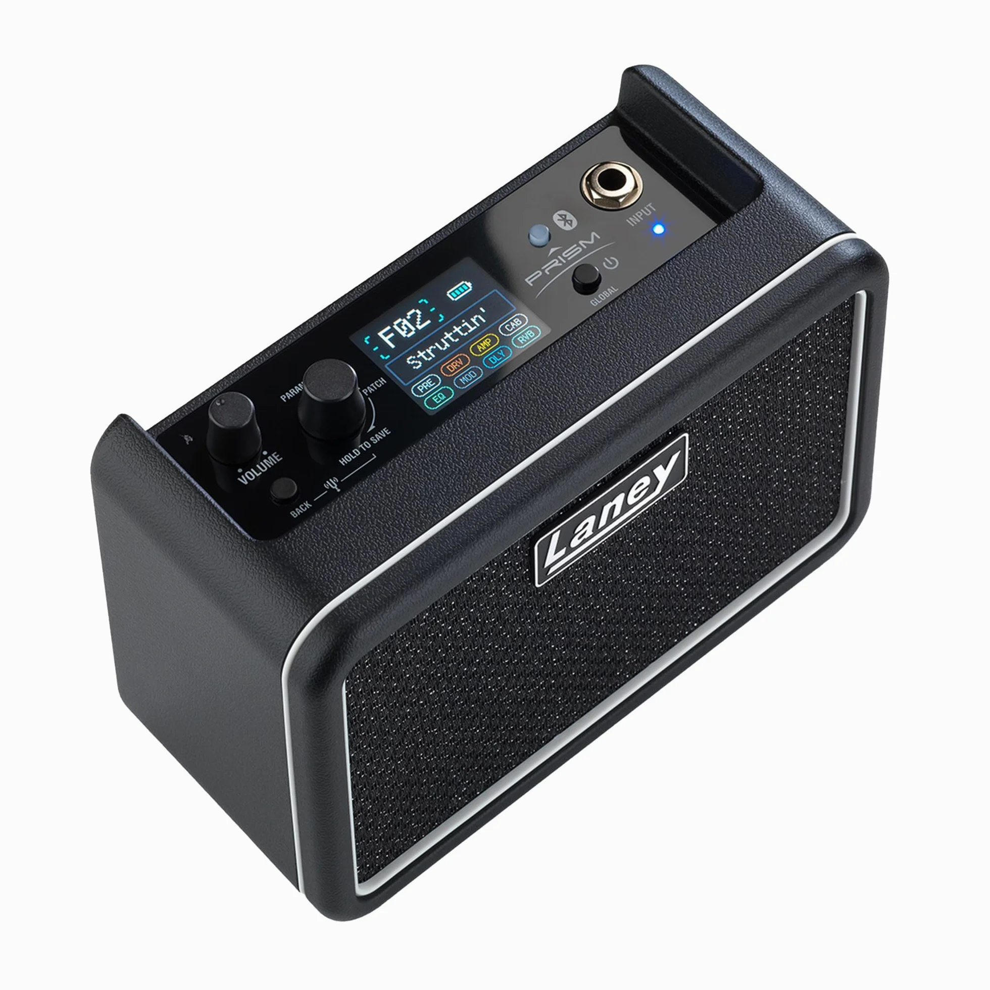 Laney PRISM MINI przenośny inteligentny wzmacniacz gitarowy, sterowany aplikacją wzmacniacz treningowy ze 100 ustawieniami, modele 17 A, 32 efekty, wbudowany tuner, bateria 14-godzinna, do gitary
