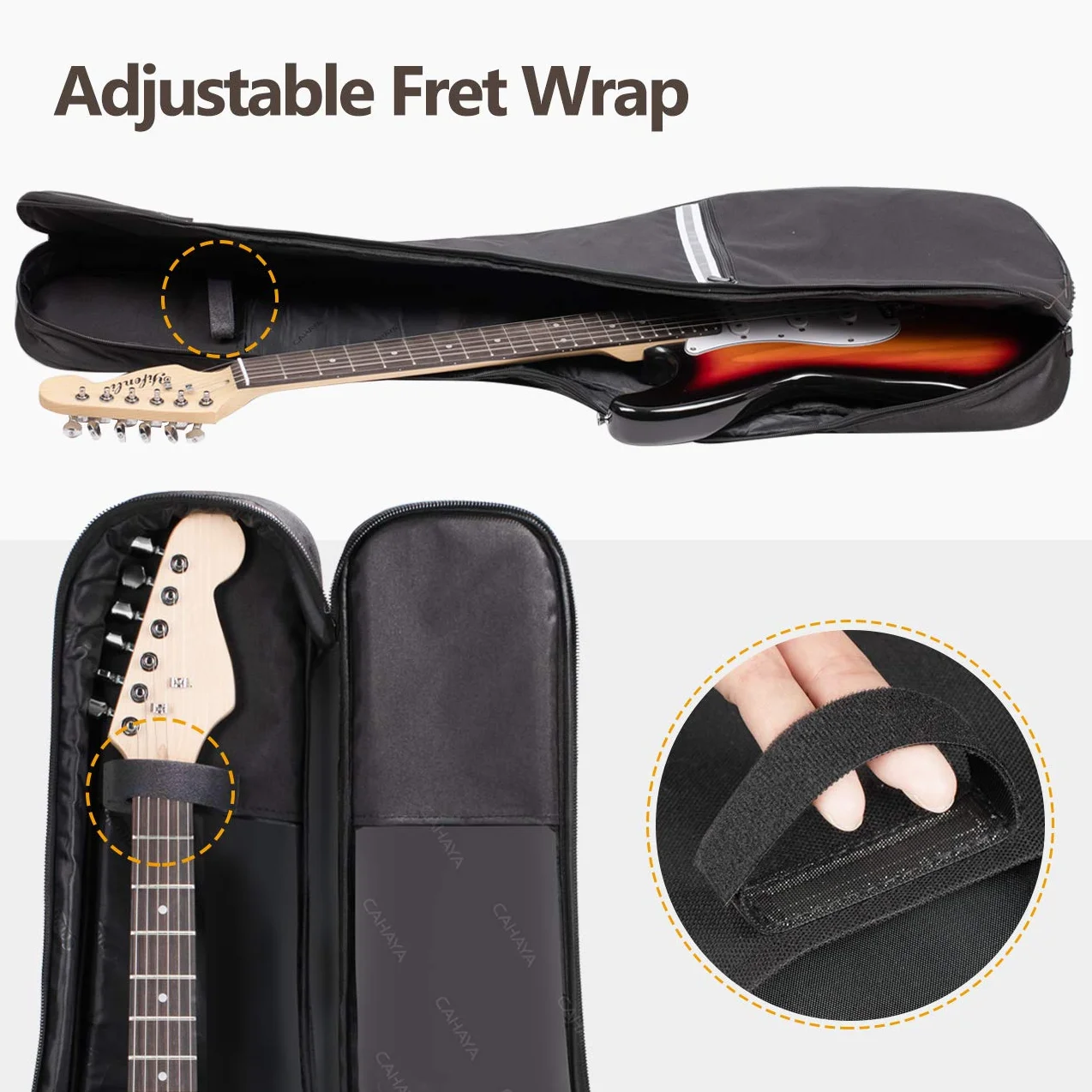 Cahaya Gig Bag Torba na Gitarę, Czarny, 100 cm x 30 cm x 6 cm