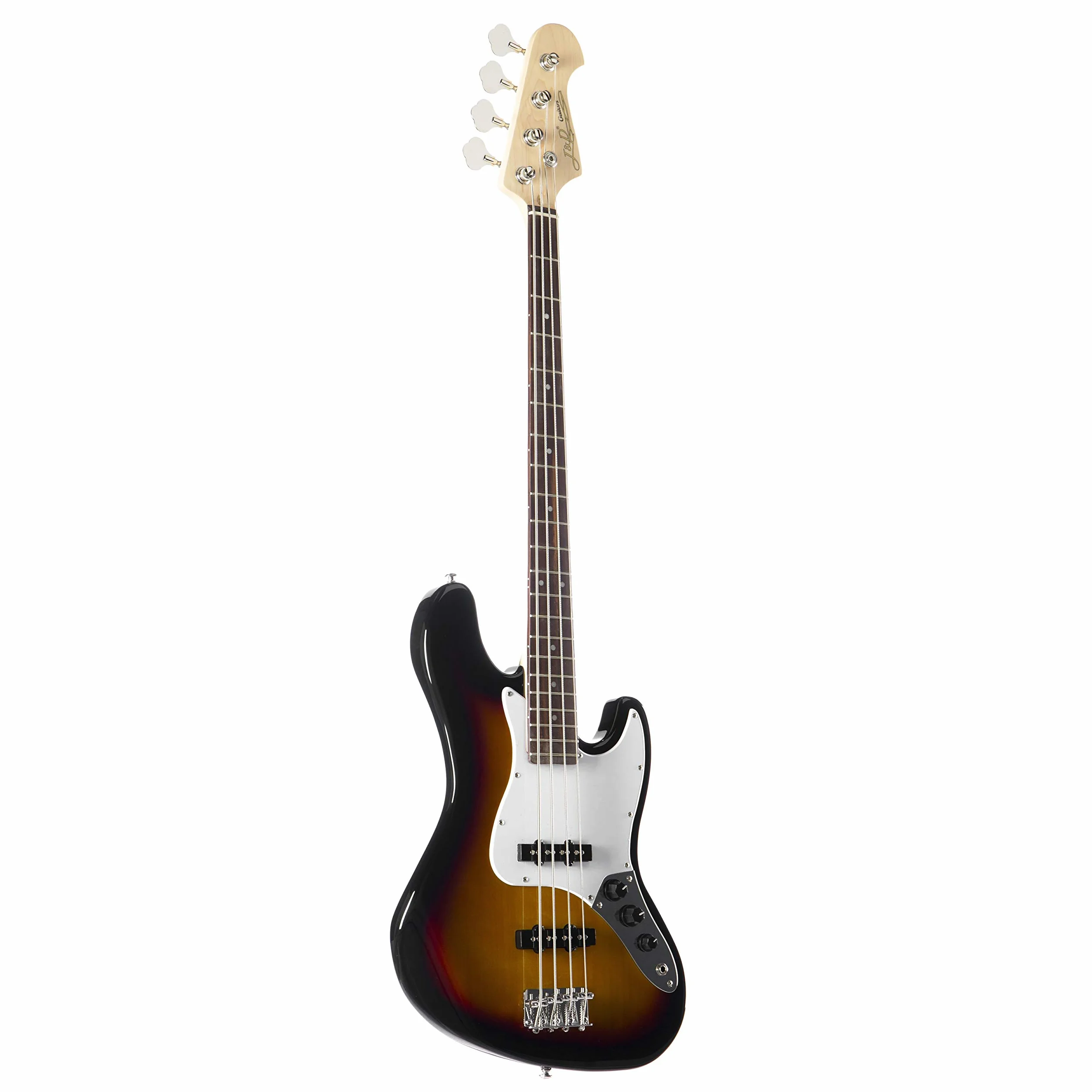 J & D JB-3TS Electric Bass 4-String Gitara Basowa 3-Tone Sunburst