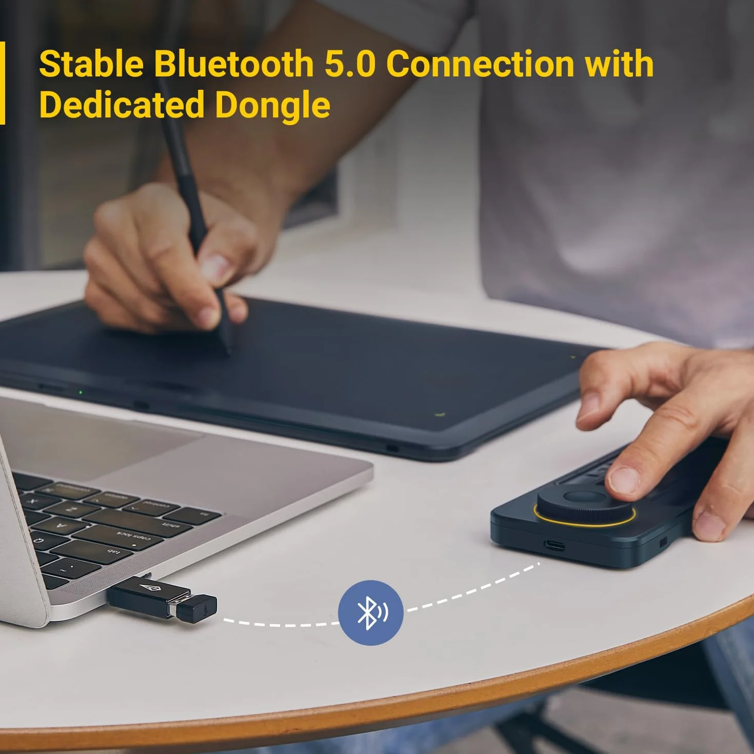 XENCELABS Quick Keys, pilot z 40 konfigurowalnymi klawiszami skrótów, programowalna jedną ręką klawiatura skrótów z wyświetlaczem OLED, bezprzewodowy kontroler klawiszowy do wyświetlacza tabletu do rysowania/pióra, czarny