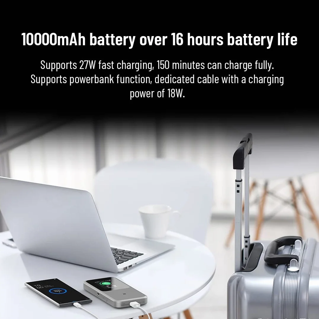 ZTE MU5120 – najpotężniejszy przenośny hotspot WiFi 5G, ogromna bateria 10000 mAh, odwrotne ładowanie 18 W, NFC, ekran dotykowy 2,4", łączy 32 urządzenia – odblokowane gniazdo SIM