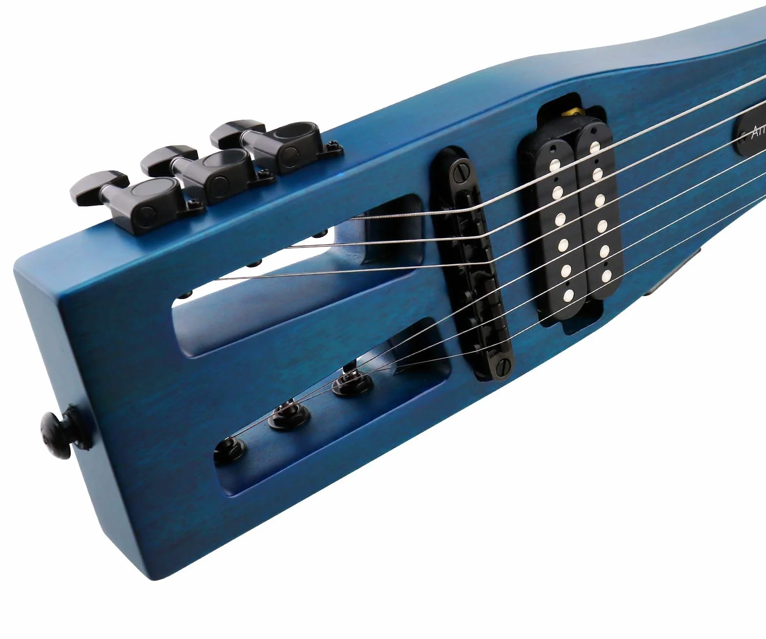 Anygig Gitara elektryczna praktyka przenośna gitara podróżna klon bez głowy solidny korpus pełna skala z Gigbag dla lekkiej konstrukcji torba na koncert wszystkie akcesoria niebieska