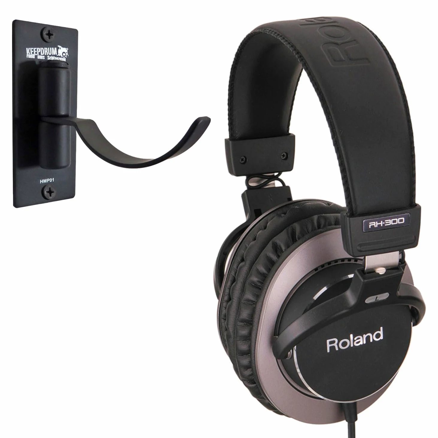 Roland RH-300 zamknięte słuchawki studyjne + keepdrum słuchawki uchwyt ścienny