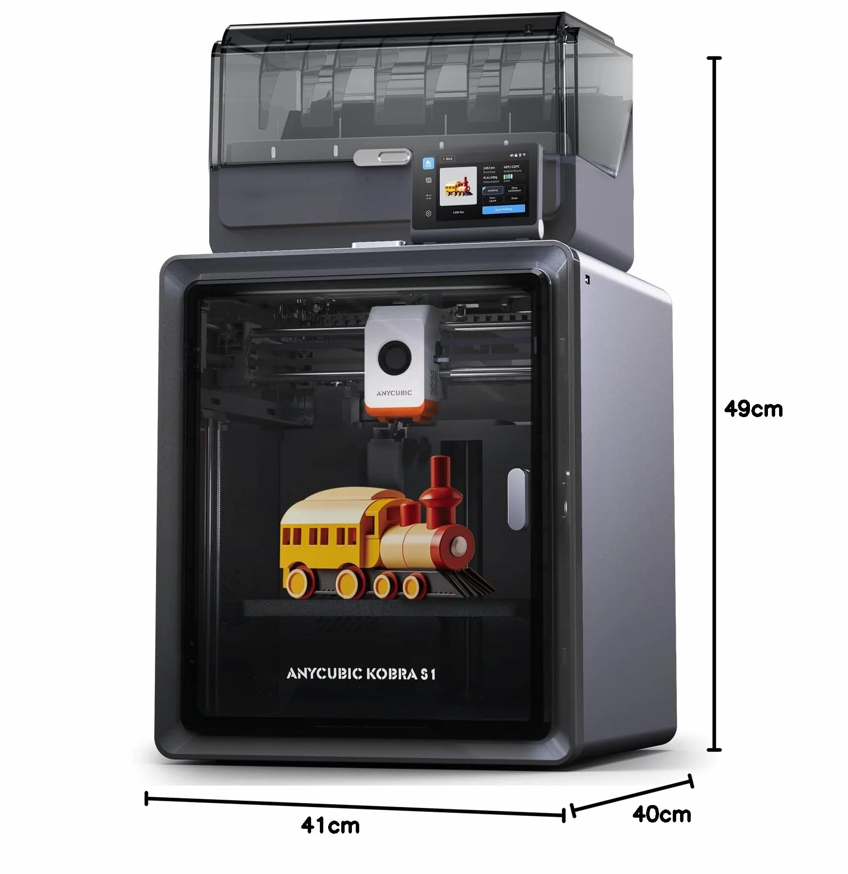 Anycubic Kobra S1 Combo drukarka 3D, wielokolorowa, zamknięta struktura CoreXY, szybkie drukowanie 600 mm/s, filament suszący podczas druku, temperatura 320 °C, wymiary druku 250 x 250 x 250 mm