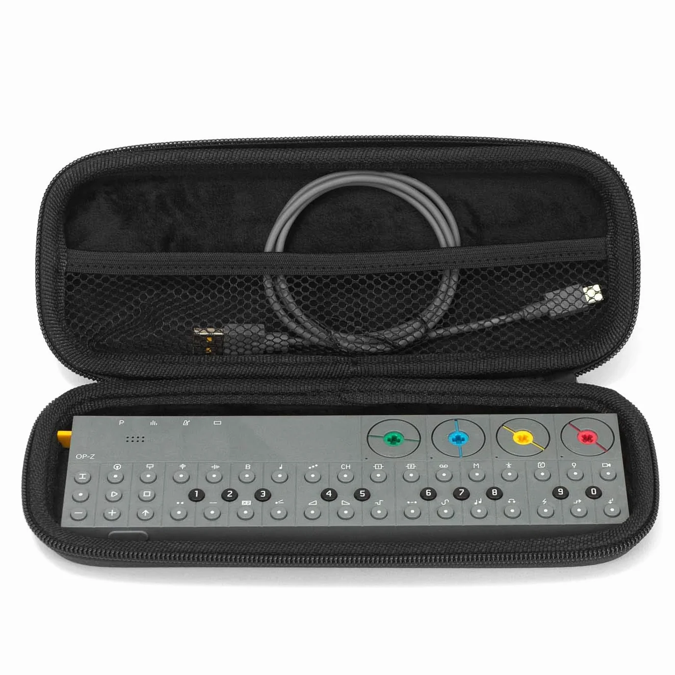 Analog Cases GLIDE Case dla Teenage Engineering OP-Z lub podobnych syntezatorów (futerał wykonany z wodoodpornej imitacji skóry, z wytrzymałym gumowym uchwytem do przenoszenia), czarny