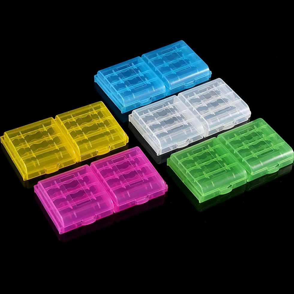 Pudełko do przechowywania baterii 10 sztuk, obudowa baterii AA/AAA, przenośne puste wielokolorowe pudełko do przechowywania baterii, plastikowa obudowa Wodoodporne pudełka do przechowywania baterii