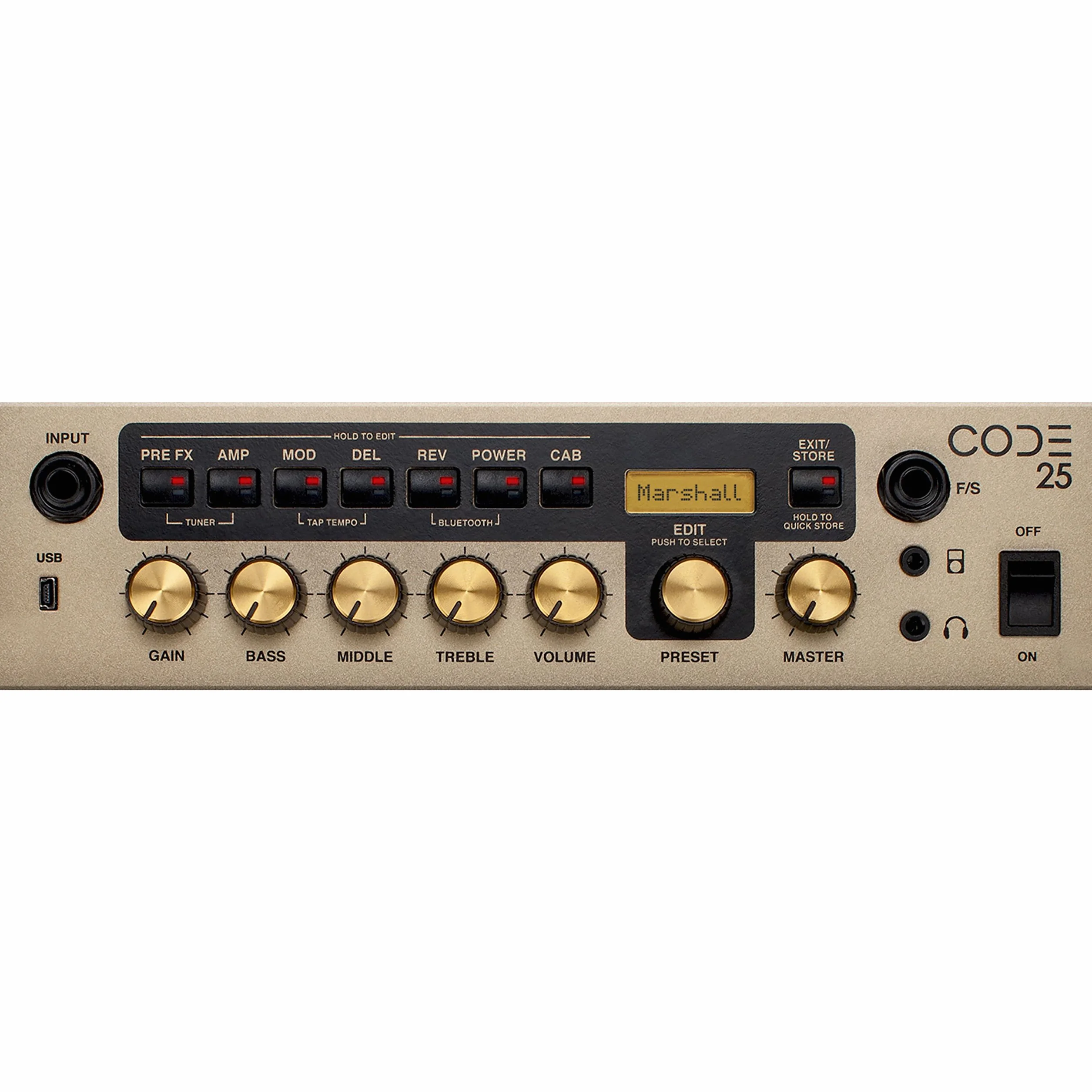 Marshall Code 25 Cyfrowy wzmacniacz gitarowy, wzmacniacz odpowiedni do gitary elektrycznej - czarny