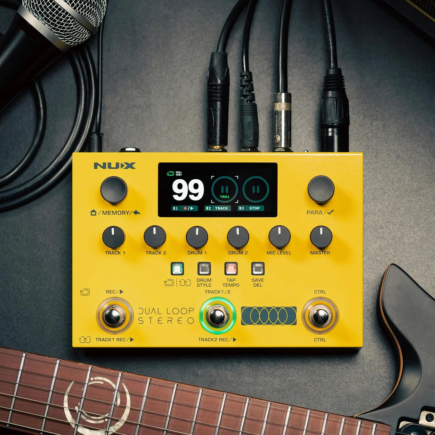 NU-X stereo z podwójną pętlą | Multi-Effects Looper do gitary, basu i wokalu z automatem perkusyjnym, nagrywaniem USB, MIDI i przełącznikiem nożnym do występów na żywo