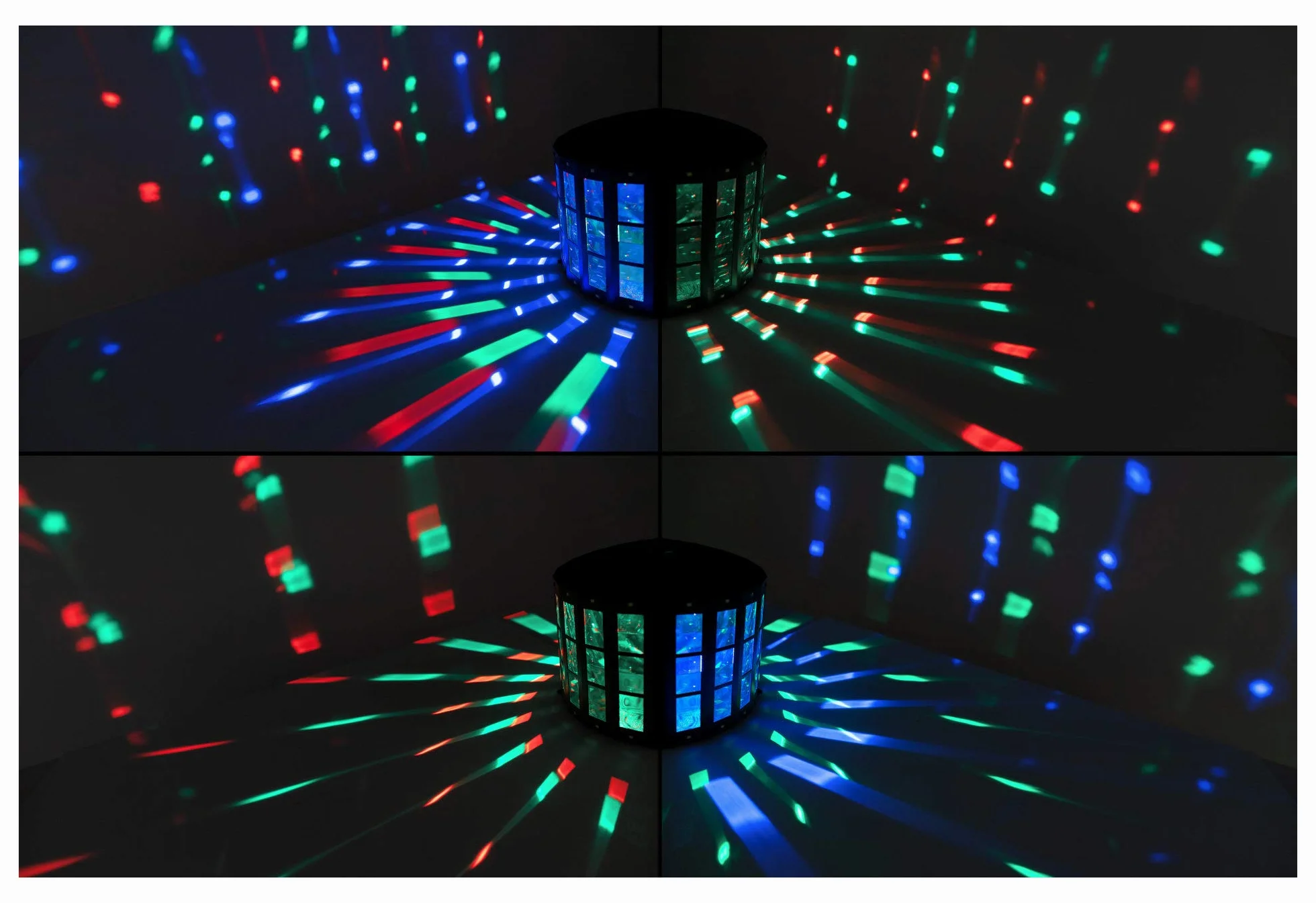 Showlite DS-3 LED Derby efekt świetlny – hybrydowy efekt promieniowania ze stroboskopem – efekt świetlny RGBW na imprezę, do baru i mobilnych DJ-ów – hybrydowy reflektor ze sterowaniem DMX i