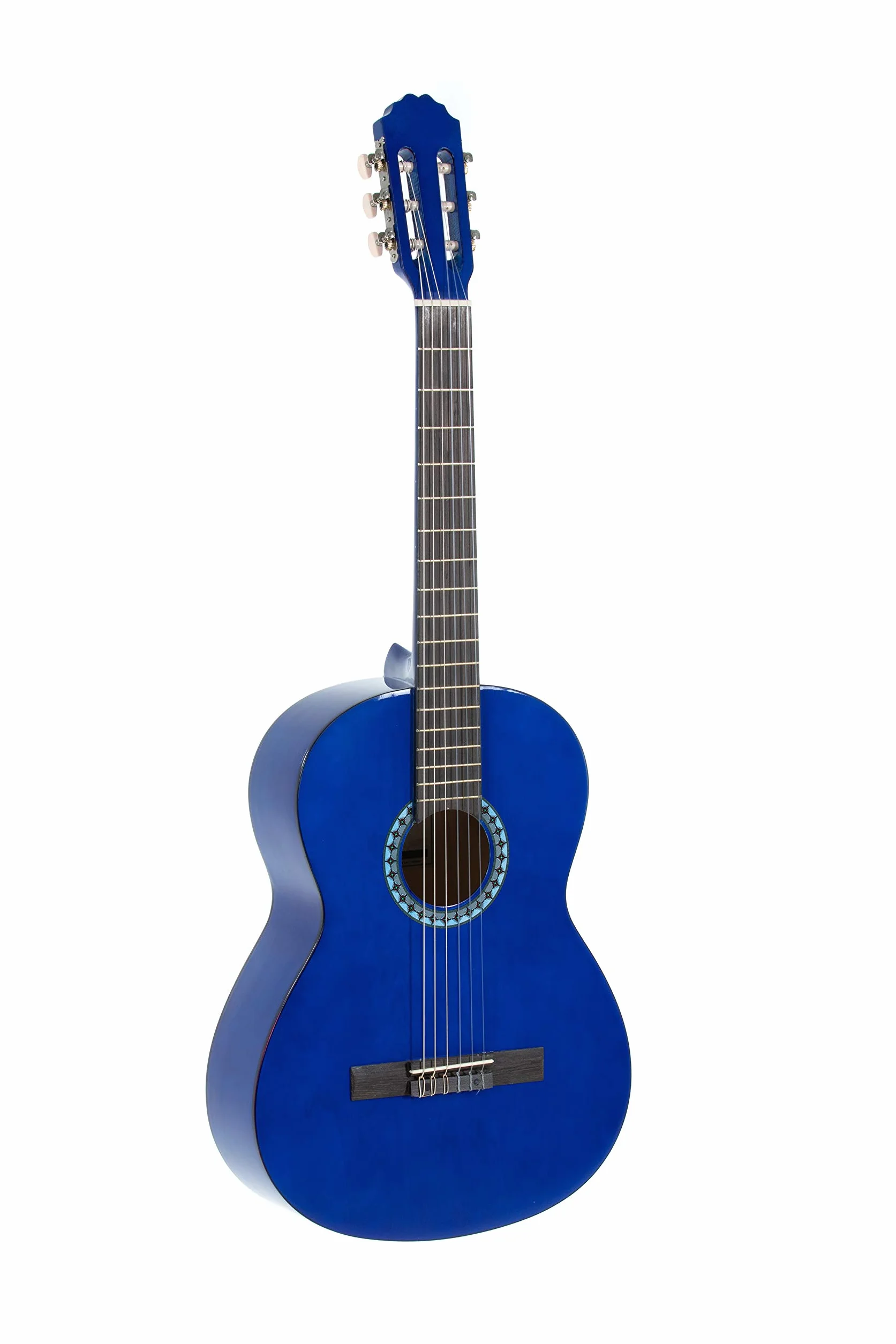 GEWA gitara klasyczna Basic 4/4, korpus lipa, podstrunnica drewno pakkaholz, chromowane maszynki, kolor niebieski