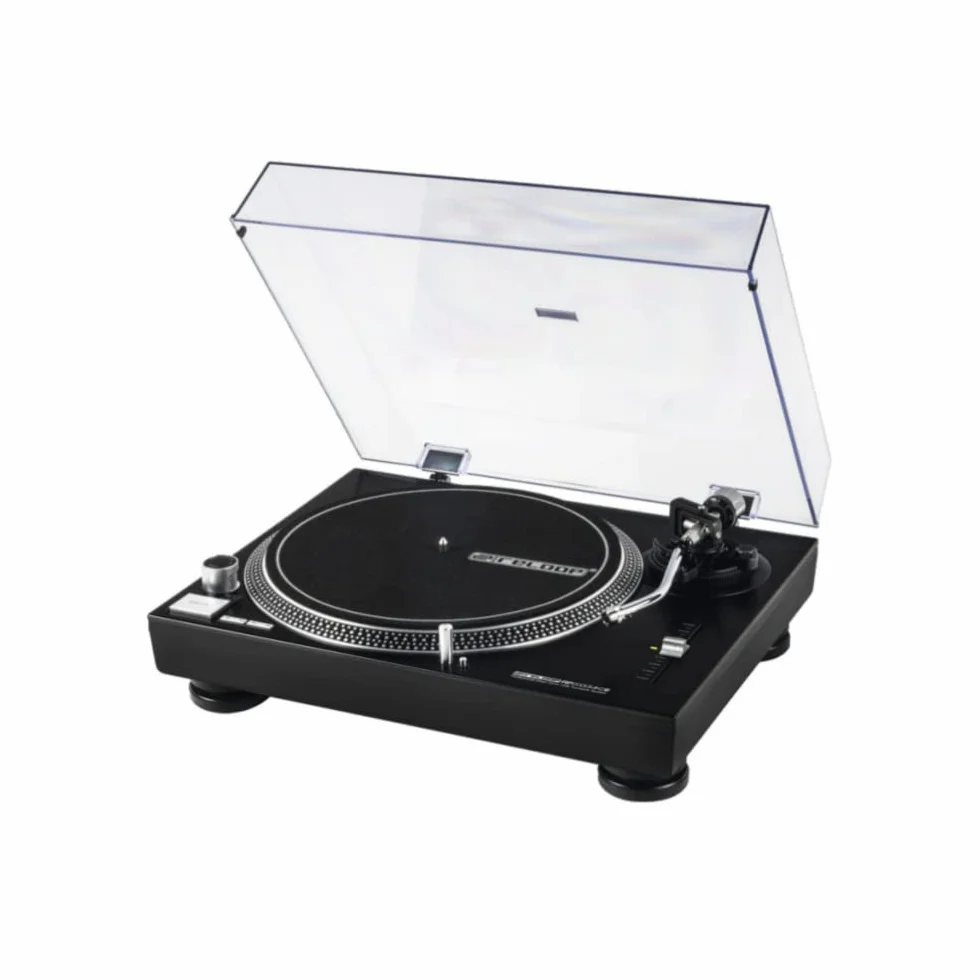 Reloop RP-2000 USB MK2 - gramofon DJ-ski sterowany kwarcem z napędem bezpośrednim, 33 1/3 i 45 RPM, wyjście audio USB, precyzyjny pitch (+/-8%), czarny