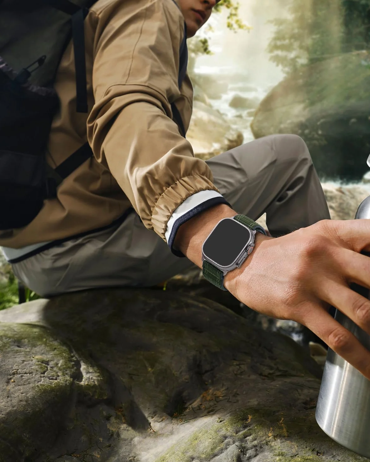 SimpleThings Sport Loop Nylonowy pasek do Apple Watch 49 mm, 46 mm, 45 mm, 44 mm, 42 mm, 41 mm, 40 mm, 38 mm, regulowany miękki pasek do iWatch Ultra2/1, SE, 10, 9, 8, 7, 6, 5, 4, 3, 2, 1