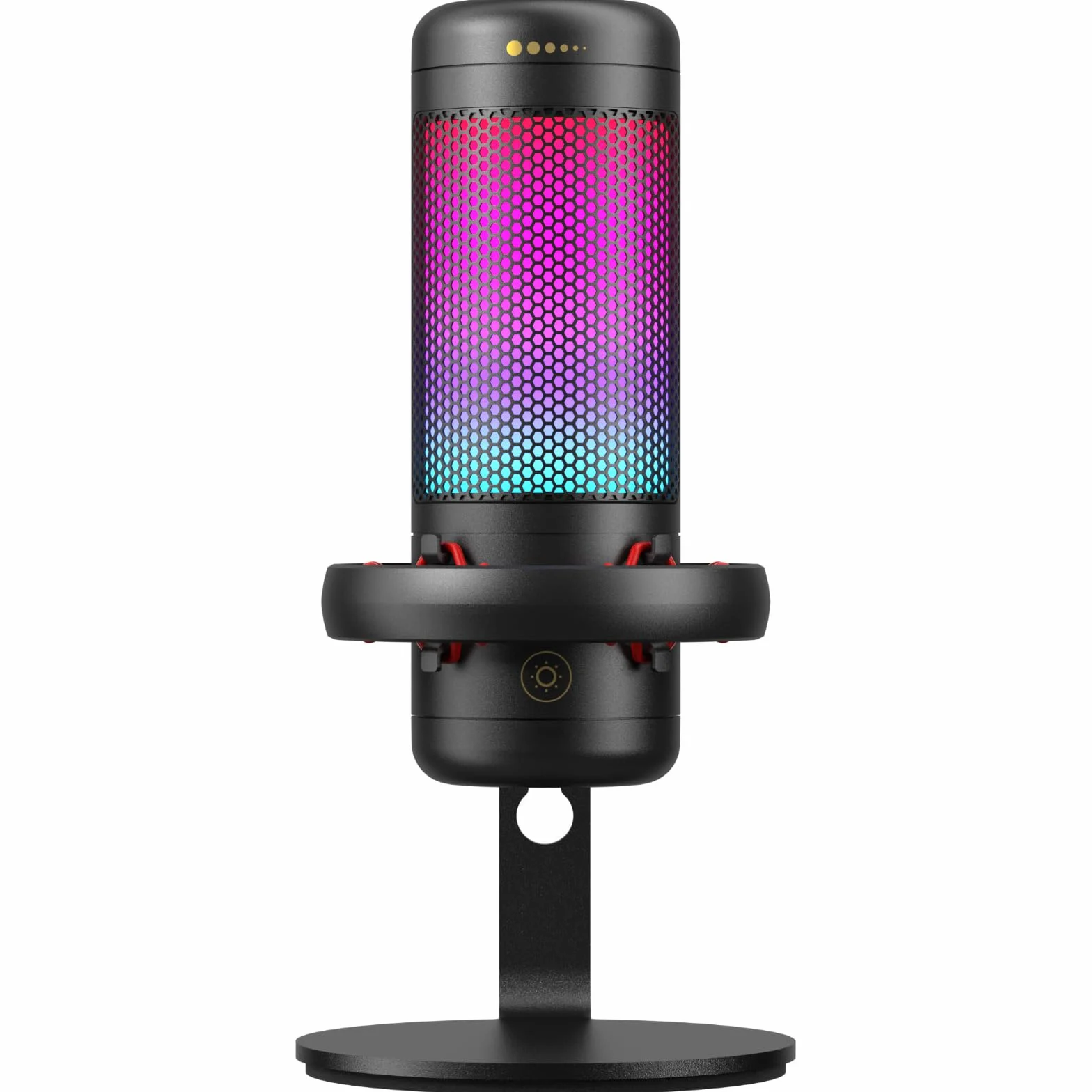 TONOR TC320 Mikrofon USB z kontrolą RGB/wzmocnienia, wyciszenie dotykowe do streamowania, podcastów, Twitch/YouTube/Discord, mikrofon komputerowy ze stojakiem na Mac/PS4/PS5/NS czarny