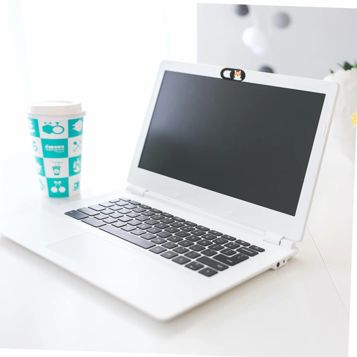 3kawałki Osłona Kamery Internetowej Szt z Unikalnym Wzorem Psa Przesuwna Pokrywa Do Laptopa i Tabletu Uniwersalna Osłona Prywatności Materiał Dekoracyjny Design Cienka i