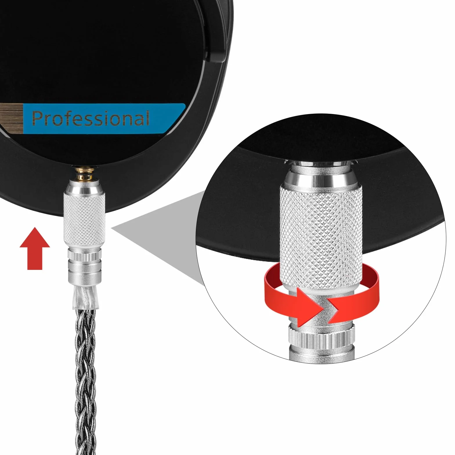 Geekria Apollo Srebrnopokryty kabel audio do aktualizacji 4,4 mm na 3,5 mm, kompatybilny z Sony MDR-MV1 MDR-M1 MDR-M1ST, kabel zamienny z gwintowanym mechanizmem blokującym pokrętło (4,9 ft / 1,5 m)