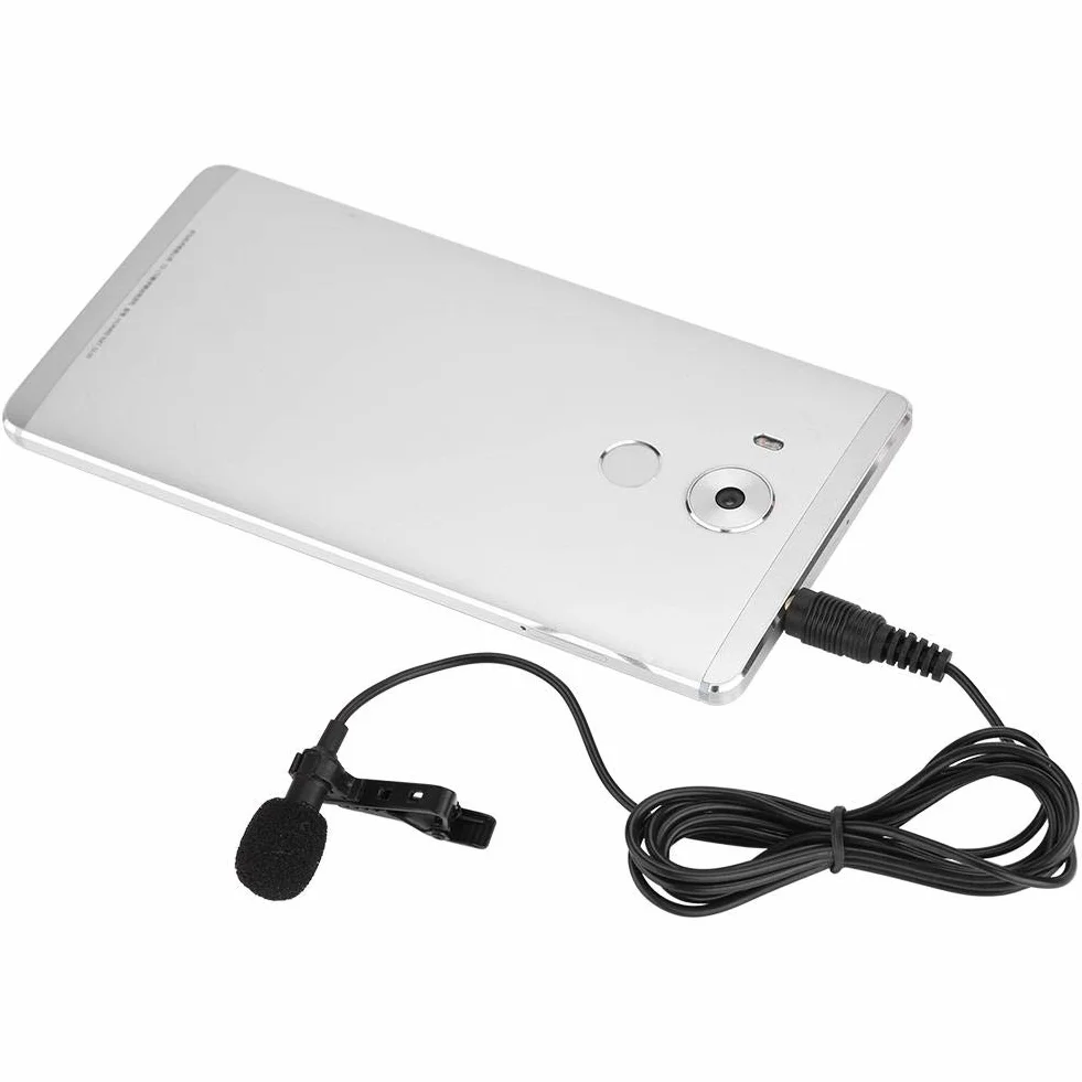 Przypinany mikrofon, przypinana klapa z przewodem mini jack 3,5 mm, mikrofon pojemnościowy zestawu głośnomówiącego, mikrofon, mikrofon lavalier do podcastów, nagrywania, lustrzanka cyfrowa, aparat, smartfon, komputer, laptop