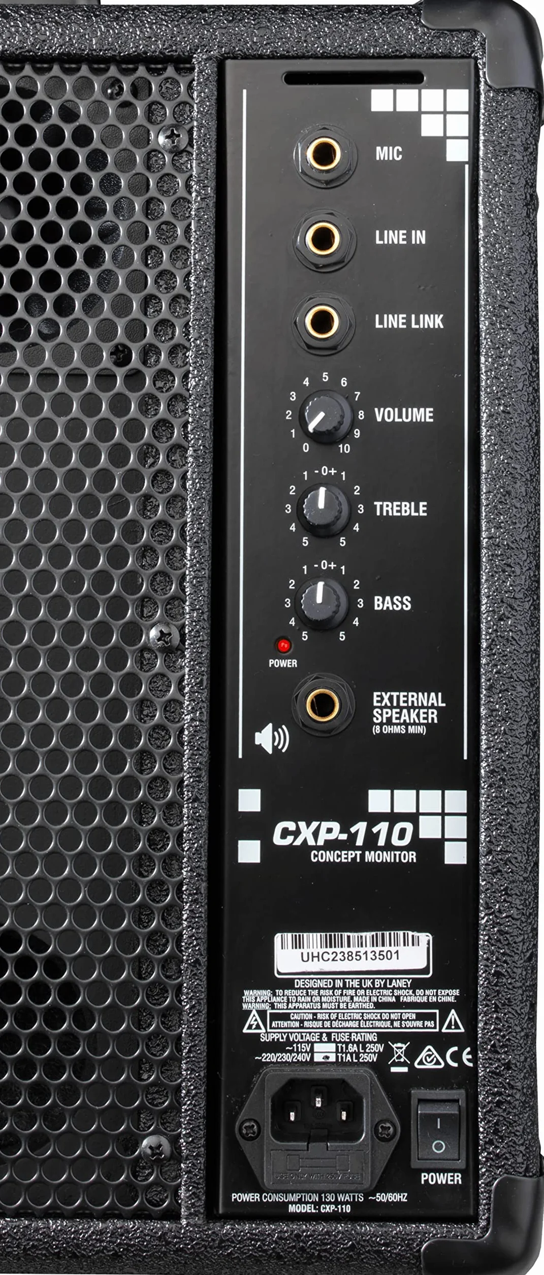 Laney CONCEPT Series CXP-110 - aktywny monitor sceniczny, 130 W, głośnik niskotonowy 25.4 cm, czarny