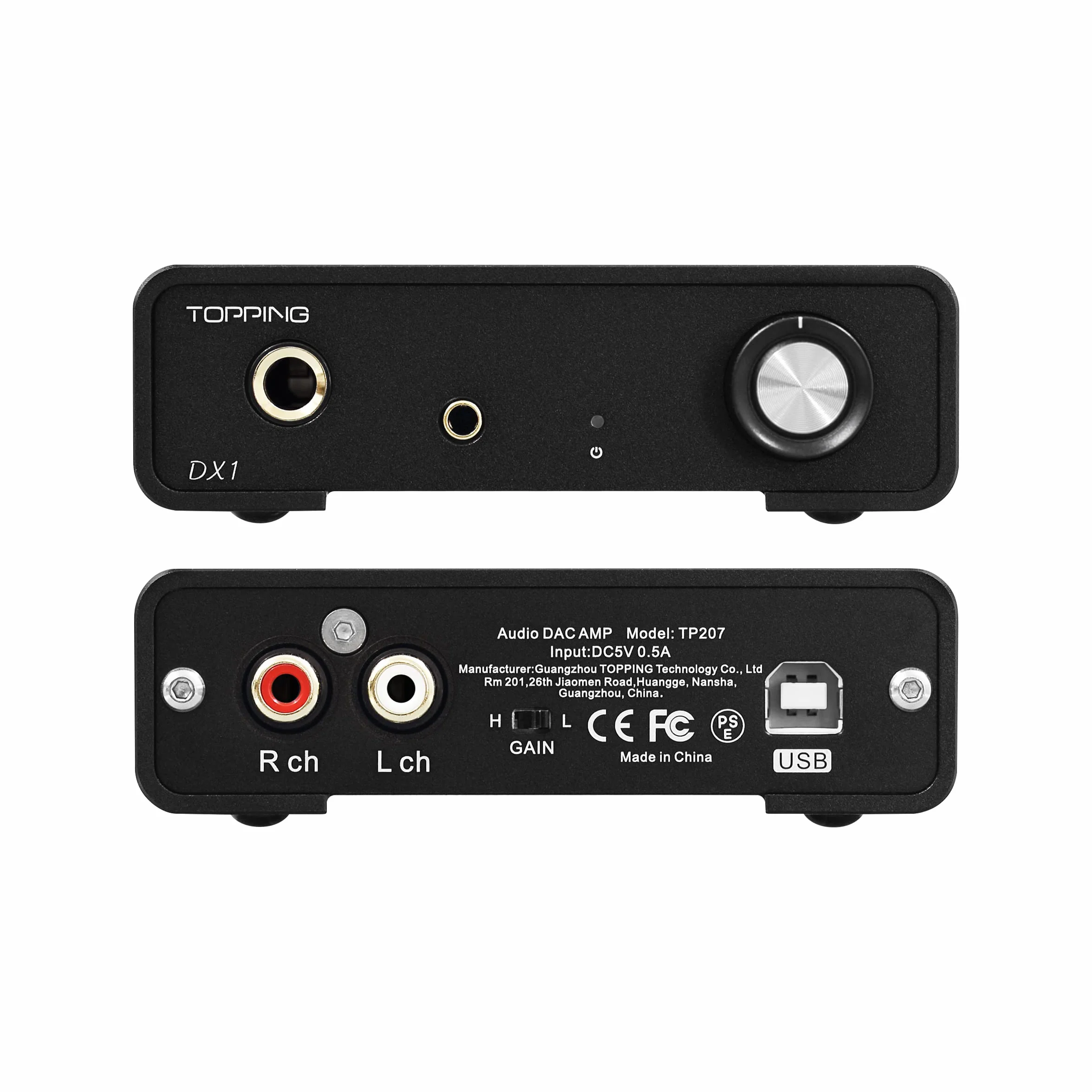 Topping DX1 DAC + Wzmacniacz słuchawkowy AK4493S (czarny)