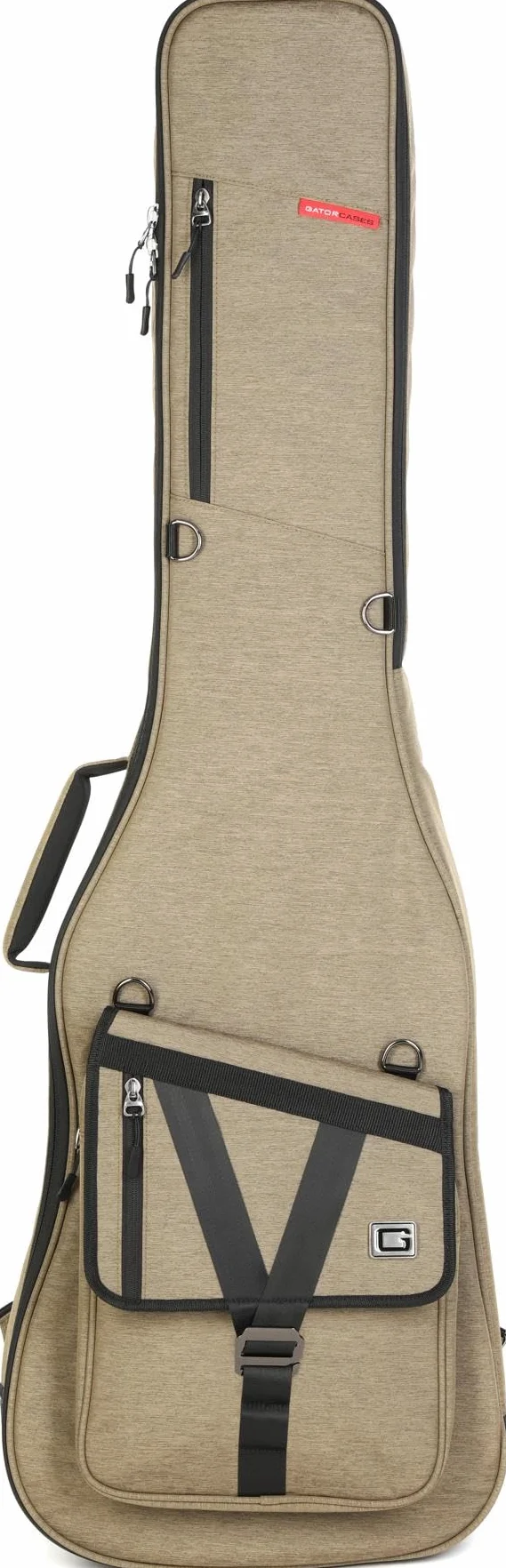 Gator Cases Transit - seria Gigbag Transit do gitar basowych z jasnobrązową stroną zewnętrzną (GT-BAS-TAN)