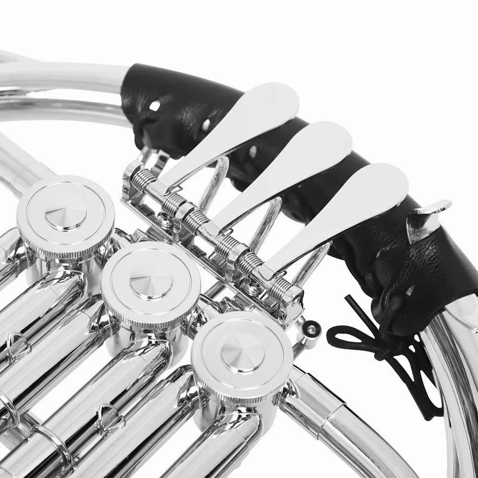 3 Klucze Srebrzony Róg Francuski Bb Dzielony Podwójny Rząd Mosiężny Instrument Muzyczny Z Częścią Obudowy
