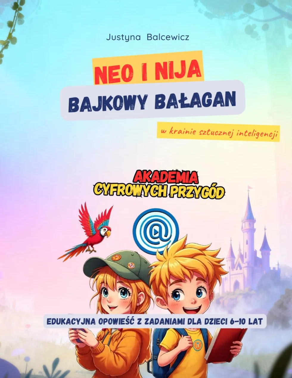 Neo i Nija. Bajkowy Bałagan w Krainie Sztucznej Inteligencji, Akademia Cyfrowych Przygód, bajka edukacyjna z zadaniami offline i online dla dzieci ... labirynty): Rozwijaj kompetencje cyfrowe