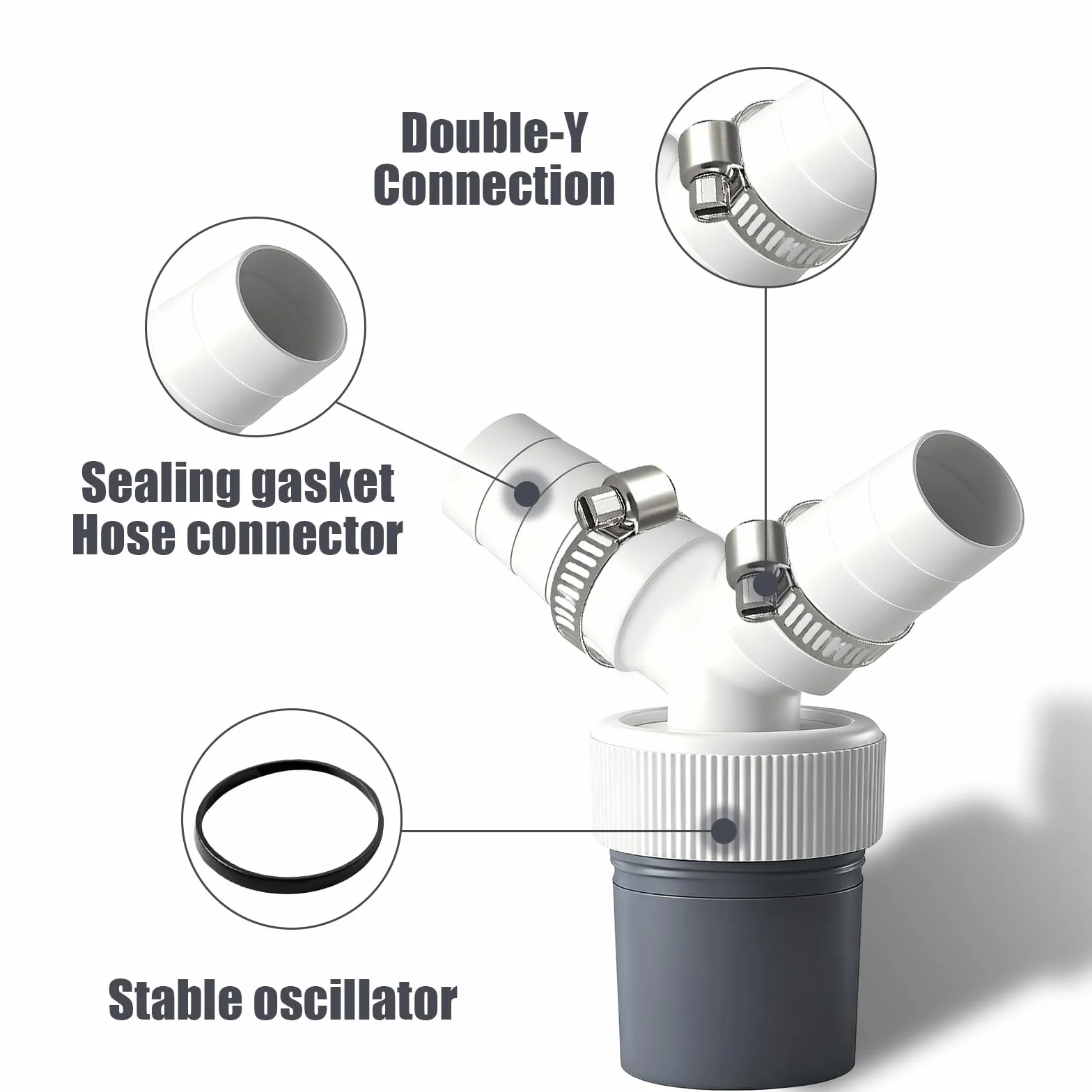 Ablau adapter do pralki, podwójne przyłącze pralki, z wejściem Ø 19-24 mm i wyjściem Ø 40 mm, wodoszczelny, łatwy montaż