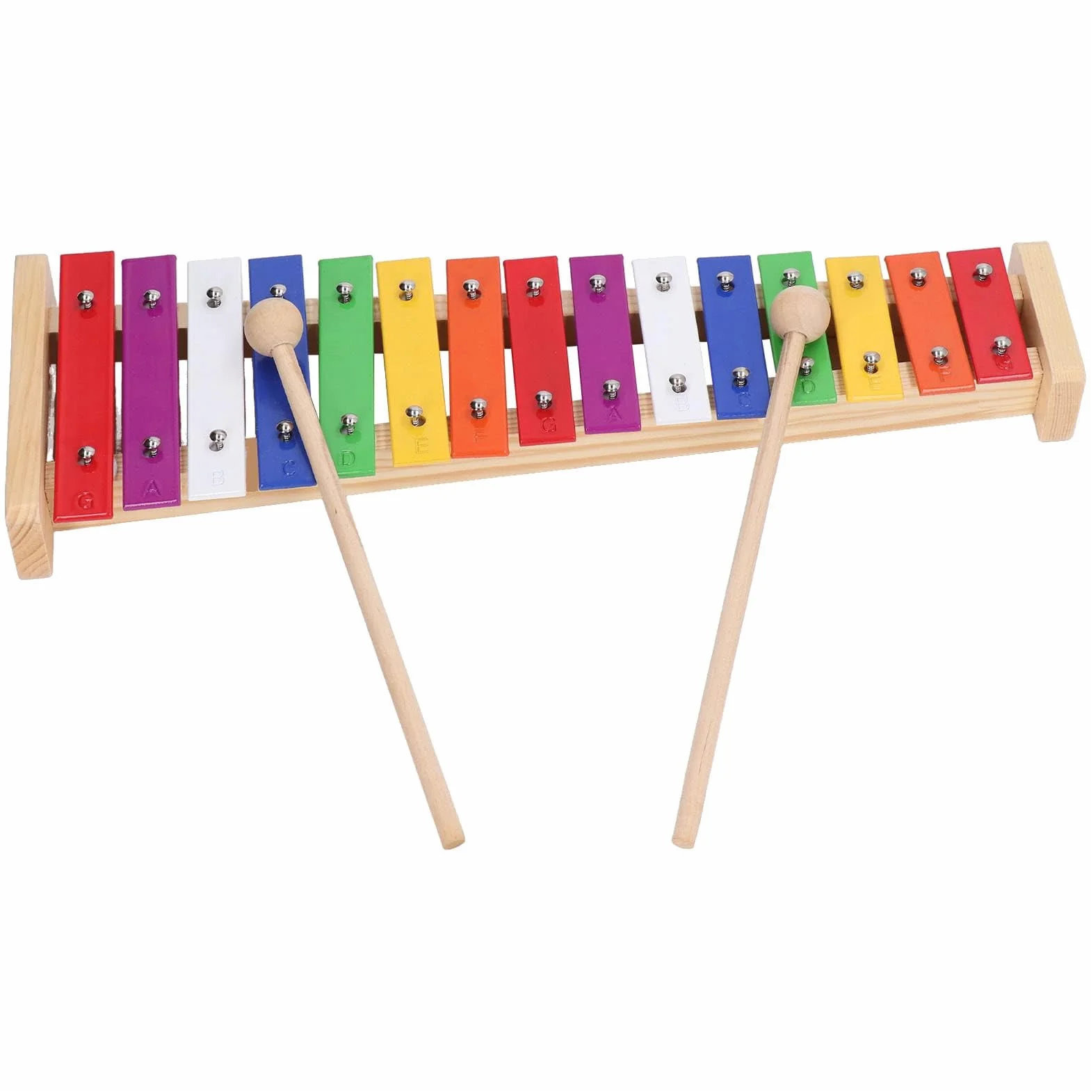 VGEBY 15 nut ksylofon, 15 kluczowych notatek ksylofonowych edukacyjnych glockenspiel instrument ksylofonowy z 2 młotkami dla dzieci