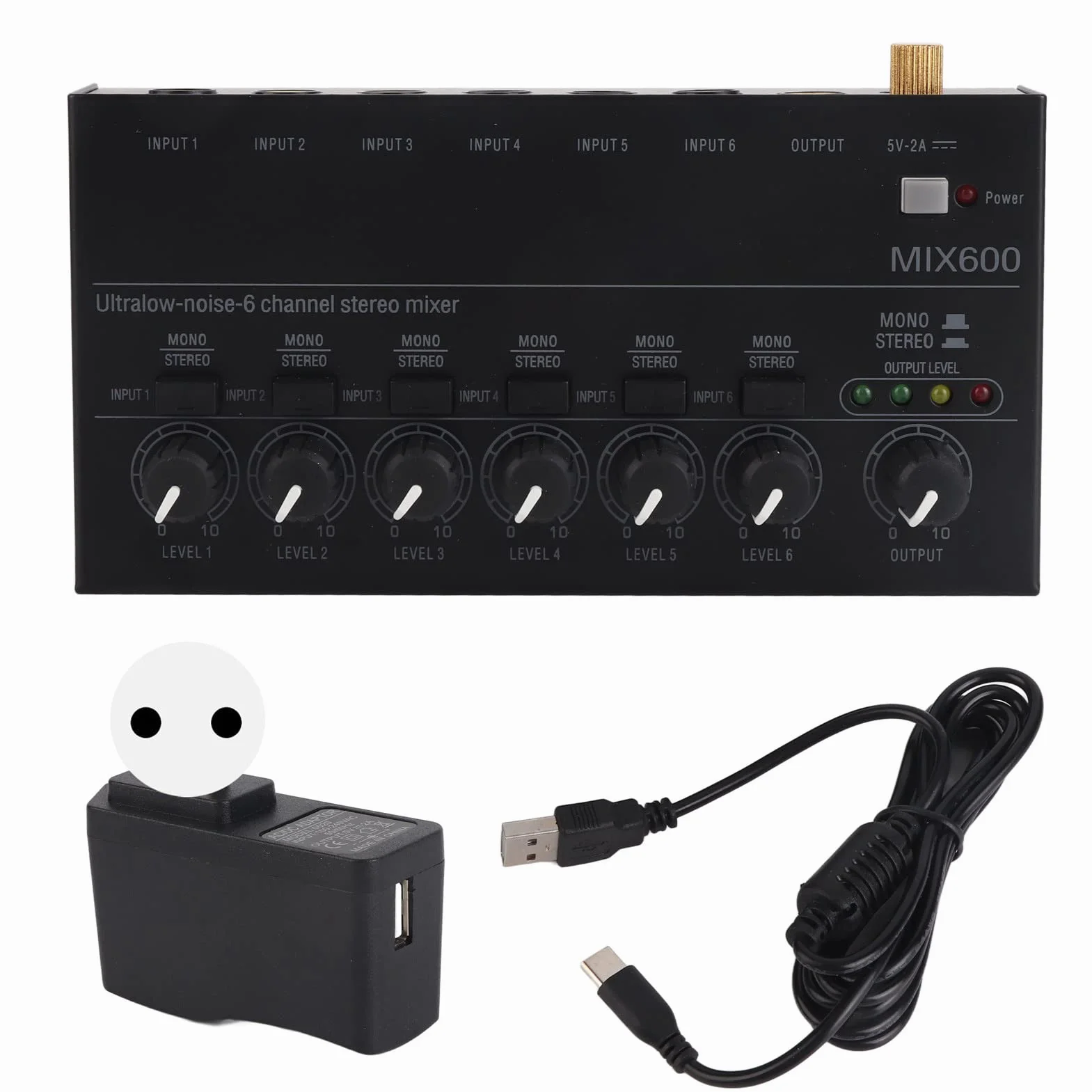 Mikser, 6-kanałowy Mikser Liniowy Stereo 100 do 240 V na scenę