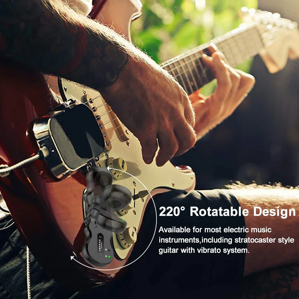 LEKATO 5,8 GHz Gitara Bezprzewodowy transceiver System gitarowy Bezprzewodowy cyfrowy kabel gitarowy z możliwością ładowania o dużej zdolności zapobiegającej zakłóceniom gitary basowej