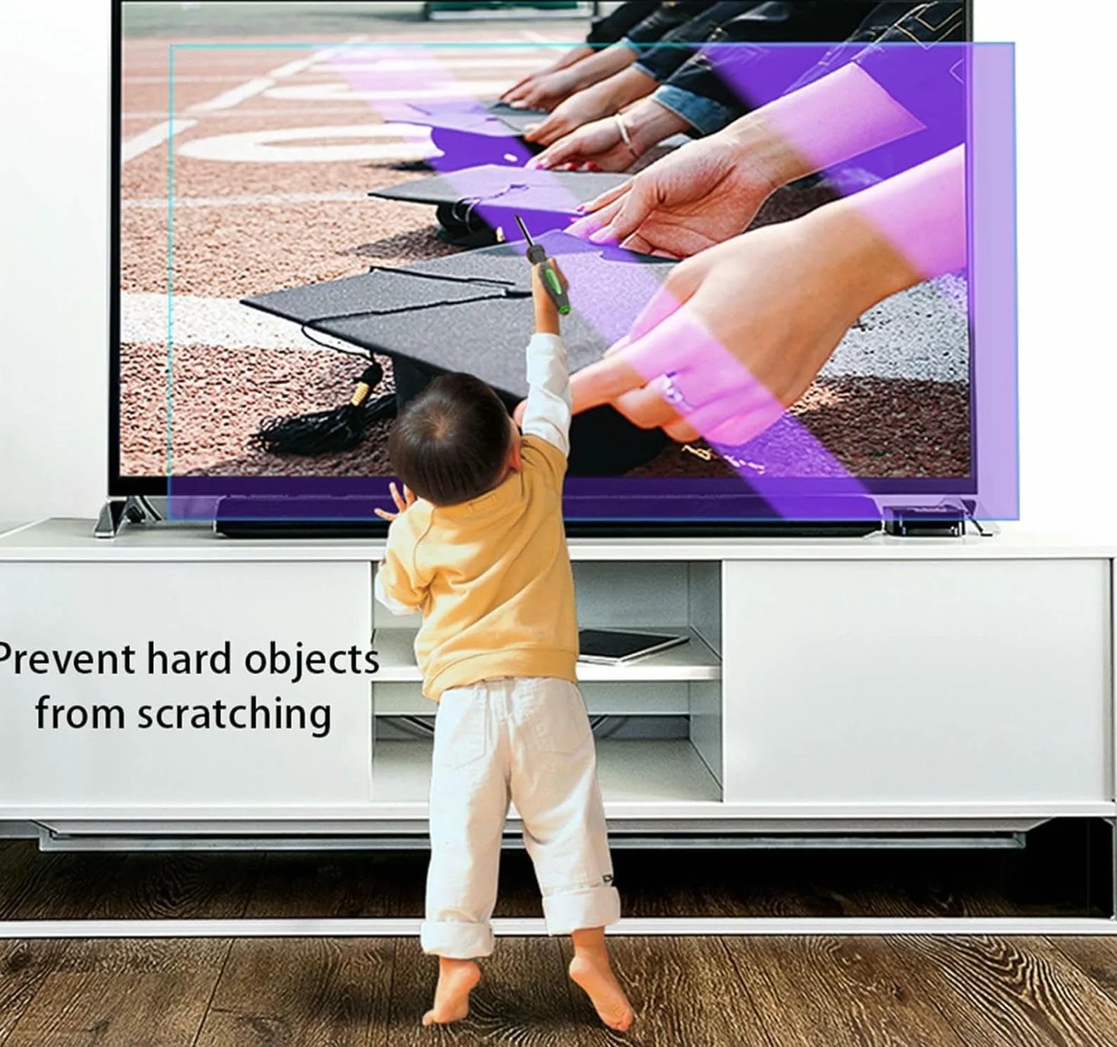 Folia Ochronna Na Ekran Telewizora 32-75 Cali, Filtr Przeciw Niebieskiemu Światłu/Odblaskowy, Łagodzący Zmęczenie Oczu Do Telewizorów Lcd, Led, Oled I Qled 4K Hdtv.,43 in 942X529mm