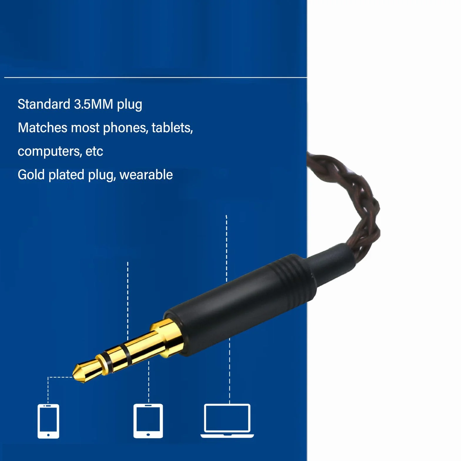 Kabel do Aktualizacji Słuchawek 3,5 Mm do A2DC Posrebrzana miedź Drut Zastępczy do Rozwiązania ATH CKS1100 E50 E70 LS300 3,9 Stopy