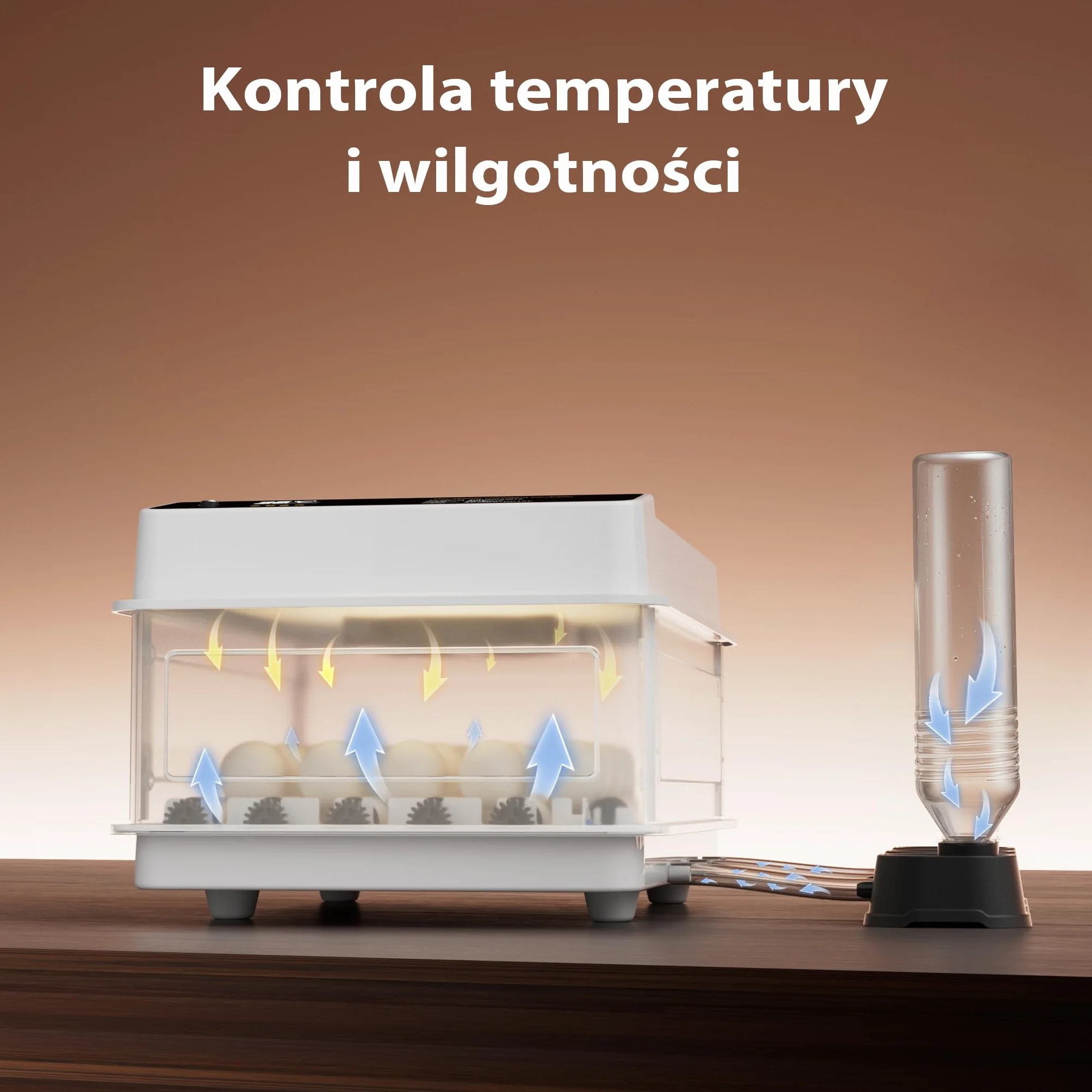 W pełni automatyczny inkubator powierzchniowy Fudajo na 24 jaja, inkubator 80 W z systemem obracania, inkubator z kontrolą temperatury i regulacją wilgotności, inkubator do jaj wylęgowych
