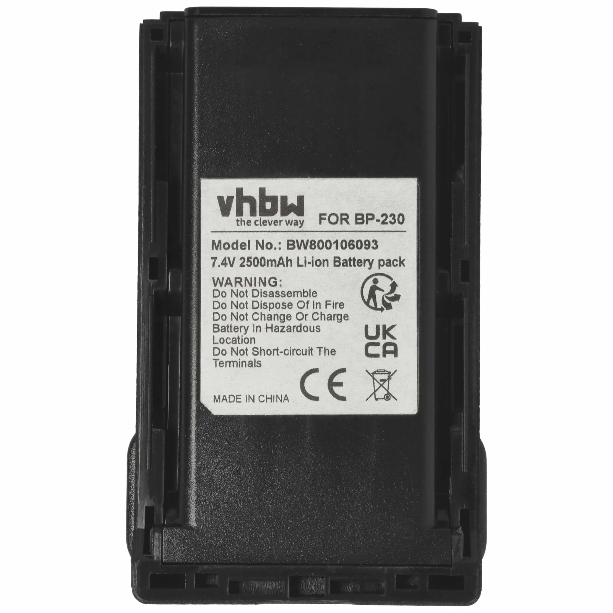 vhbw Bateria zamienna do Icom BP-232N, BP-232WP do krótkofalówki, Walkie Talkie (2500 mAh, 7,4 V, litowo-jonowa)