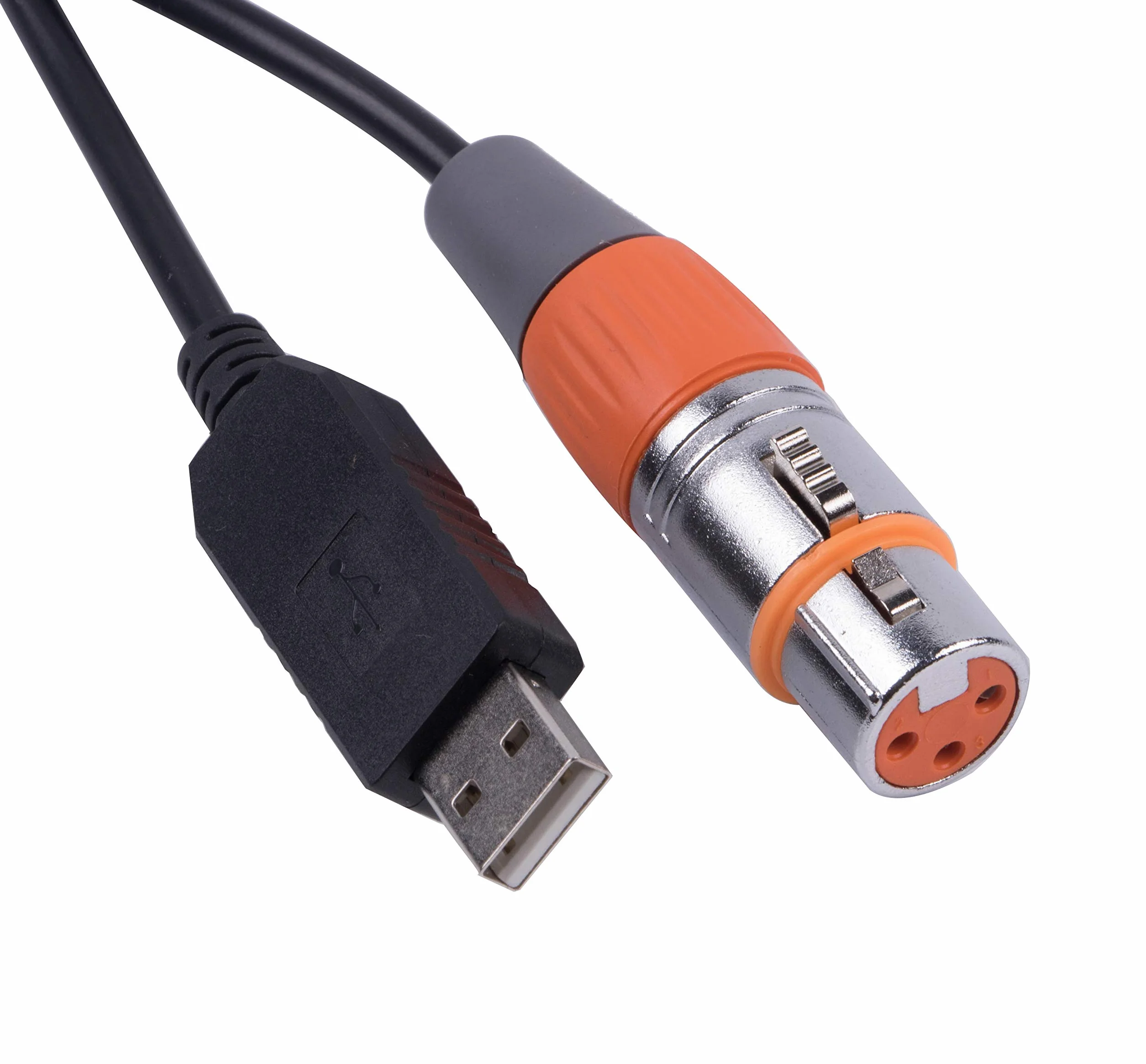 Kabel sterujący USB na DMX RS485 adapter konwerter FTDI XLR 3-pin 1,8 m czarny do oświetlenia scenicznego