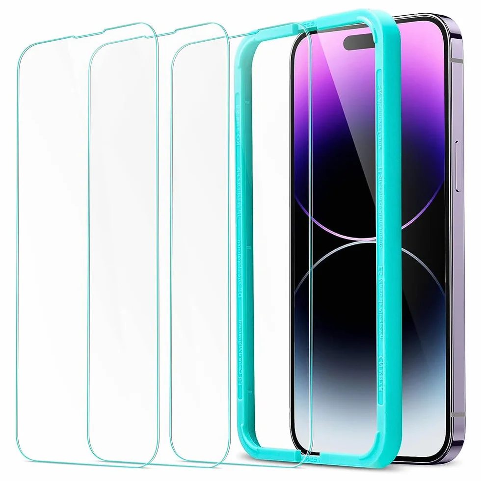 ESR Folia ochronna kompatybilna z iPhone 14 Pro, praktyczna ramka wyrównująca, wojskowa ochrona, bardzo wytrzymała, odporna na zarysowania, 3 sztuki