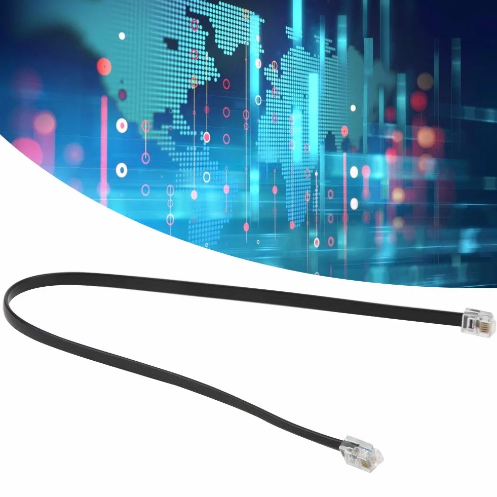Kabel krosowy, 2-częściowy kabel czujnika krosowego RJ25 6PIN o długości 1,3 stopy, kabel danych 6P6C z łańcuchem z podwójną głowicą kryształową, UL20251 28AWG 6-żyłowy 7 / 0,12 mm kabel miedziany do robota / samochodzika / DIY Micro
