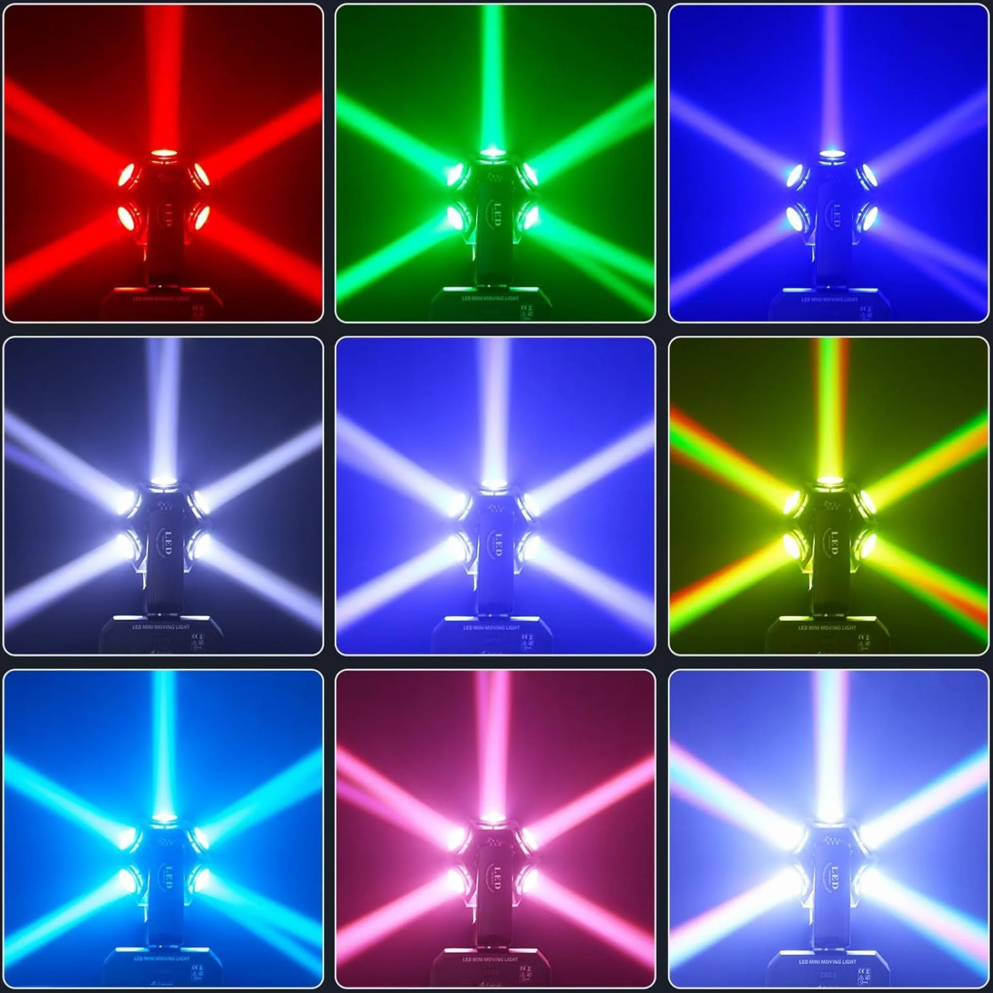 Ibiza - Zestaw 2 Lyres Beam Infinies DMX Ibiza Light E-COSMOS 4 w 1 12 x 10 W - 2 wsporniki na nogi, urodzinowy przyjęcie, przyjąć Pro, ślub